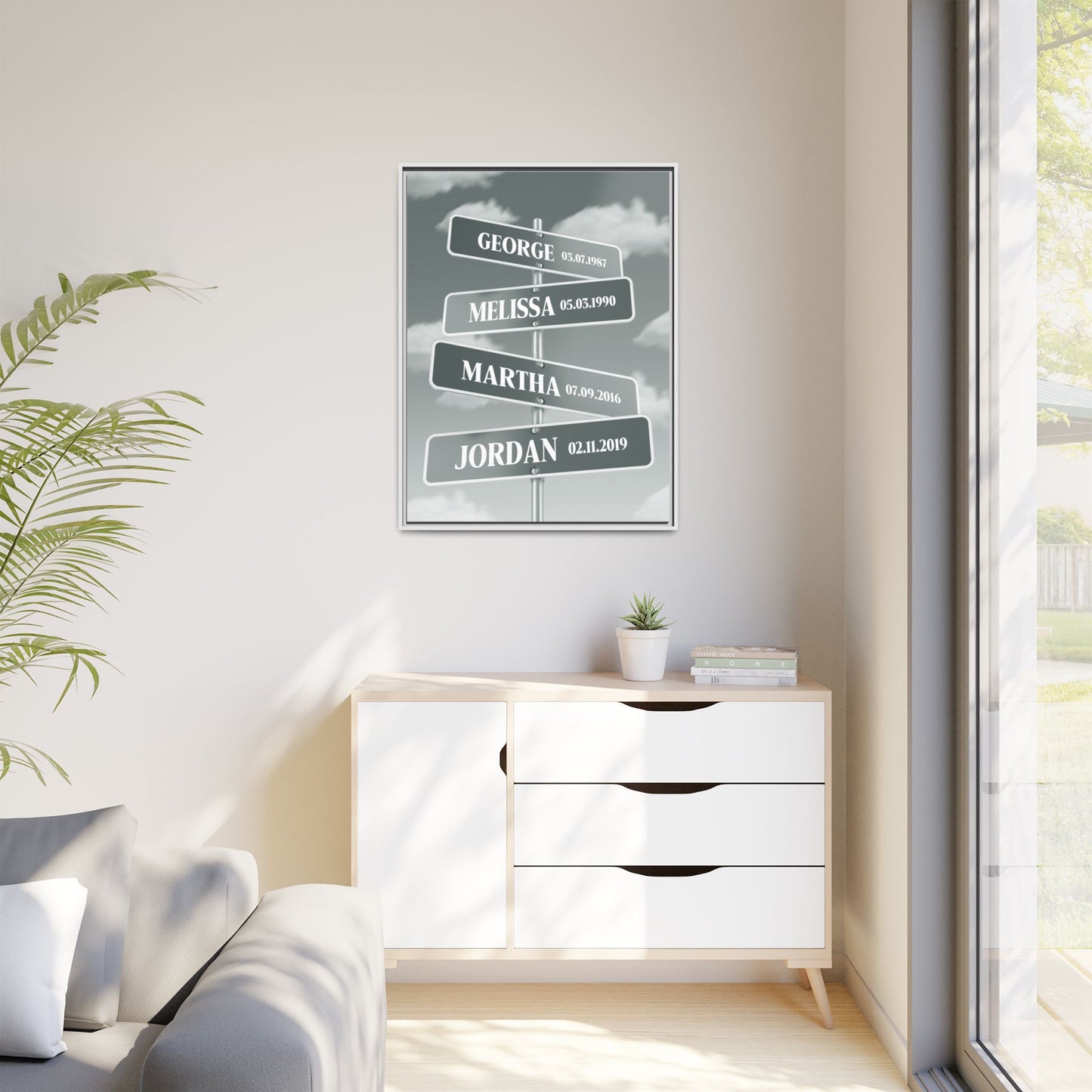 Personalized Family Name Street Sign Canvas - Custom Road Sign Wall Art, Important Dates & Intersection of Love - Unique Gift for Couples, Parents, Grandparents, Weddings, Anniversaries