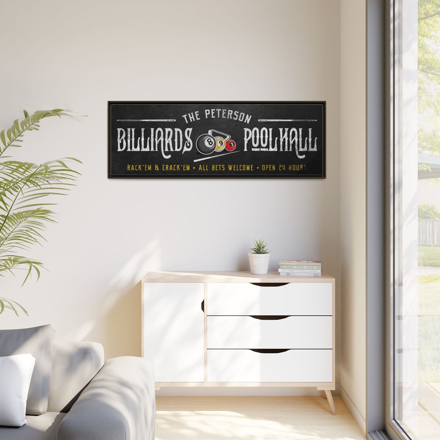 Personalized Billiards Sign | Custom Pool Hall & Game Room Wall Decor | Rustic Vintage Wooden Man Cave Sign for Bar, Lounge, Basement, or Pool Table Room