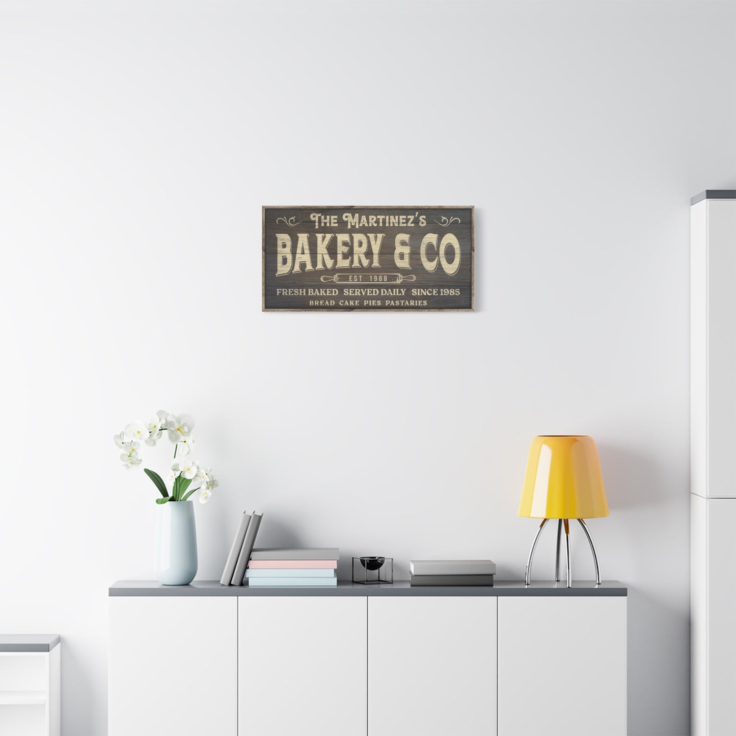 Personalized Baked Goods Sign - Fresh Daily Bakery Decor - Custom Kitchen Name Sign - Rustic Vintage Bake Shop Sign - Homemade Pies & Cakes Wall Decor - Premium Quality Bakery Sign