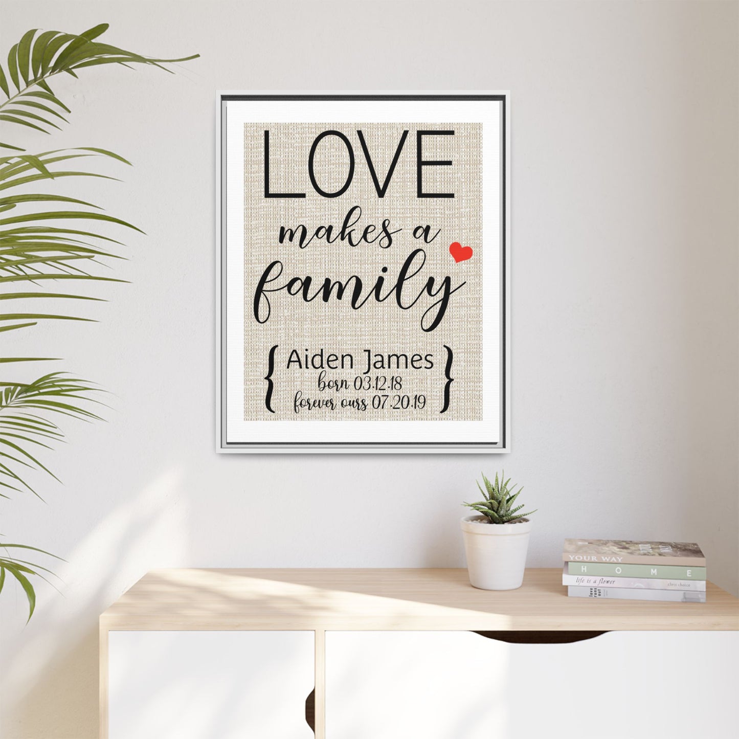 Personalized Adoption Day Sign - Custom Adoption Gift - Family Wall Decor for Adopting Baby, New Home, or Wedding - Thoughtful Gift for Housewarming or Bridal Shower