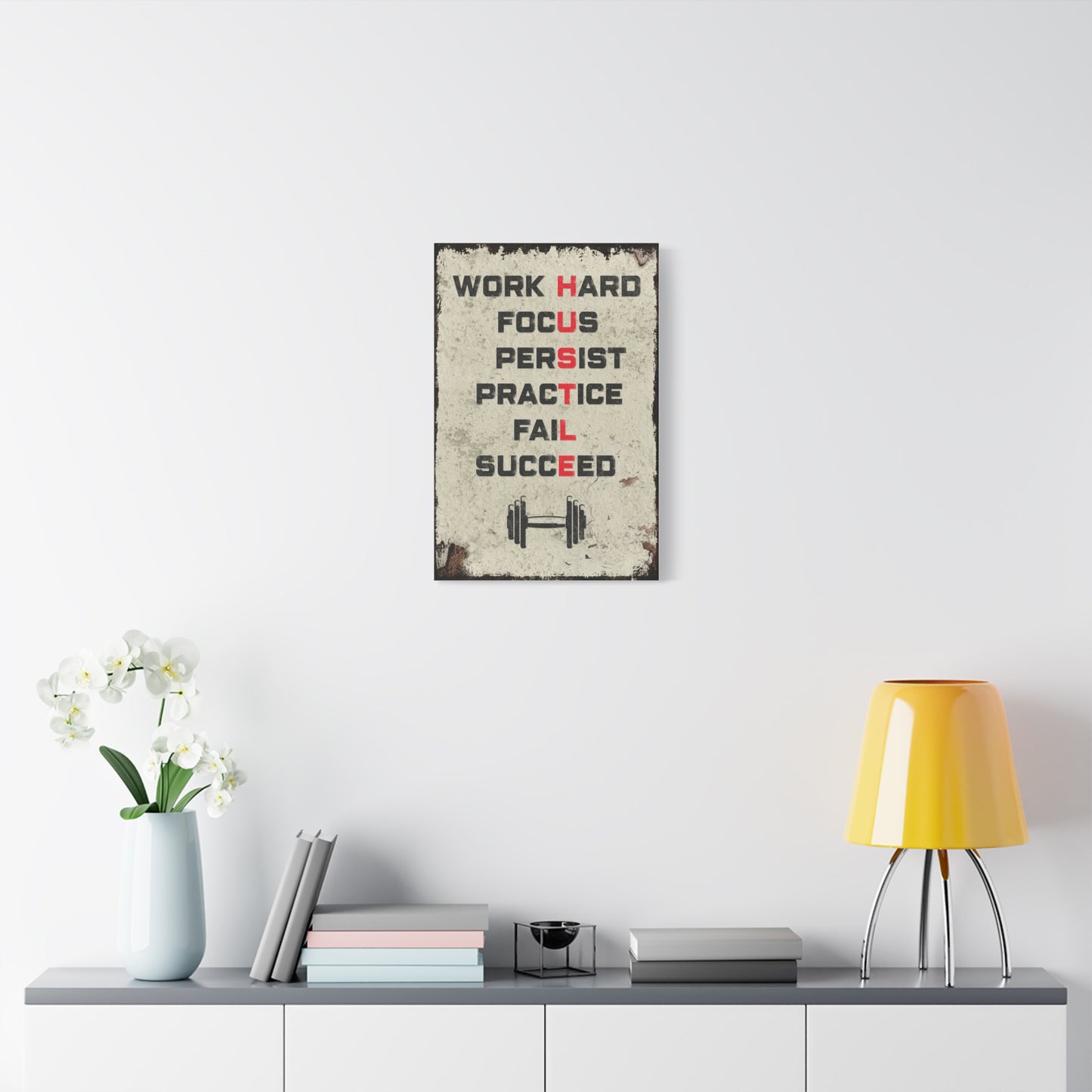 Personalized Home Gym Signs & Motivational Wall Art - Work Hard Quotes - Bold Typography Posters - Custom Gym Signs for Home, Workspace, and Entrepreneur Decor