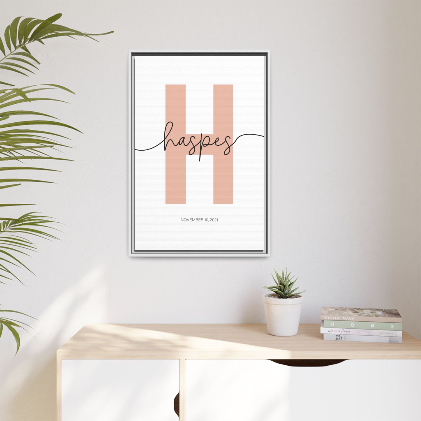 Personalized Monogrammed Wall Art - Initial Name Print, Custom Name Printable Nursery Wall Art, Baby Name Sign, Monogram Letter Print, Floral & Scalloped Birth Print for Baby Girl, Kids Room, Playroom