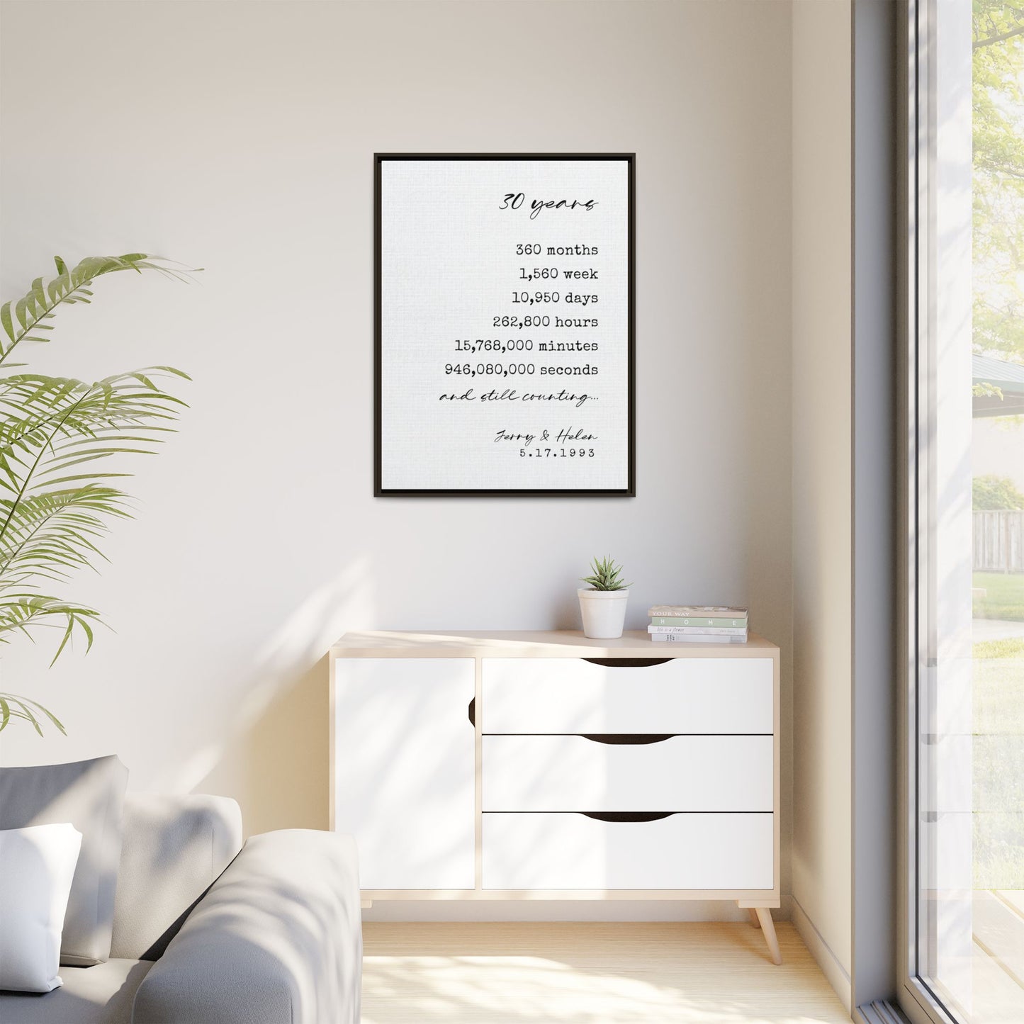 Custom Anniversary Signs - Personalized Couple Names Print, Anniversary Countdown Sign, Love Heart Wall Art, Wedding, Engagement, Gift for Couples, Husband, Wife, Boyfriend, Girlfriend, Valentine’s Day, Christmas, or New Home Décor