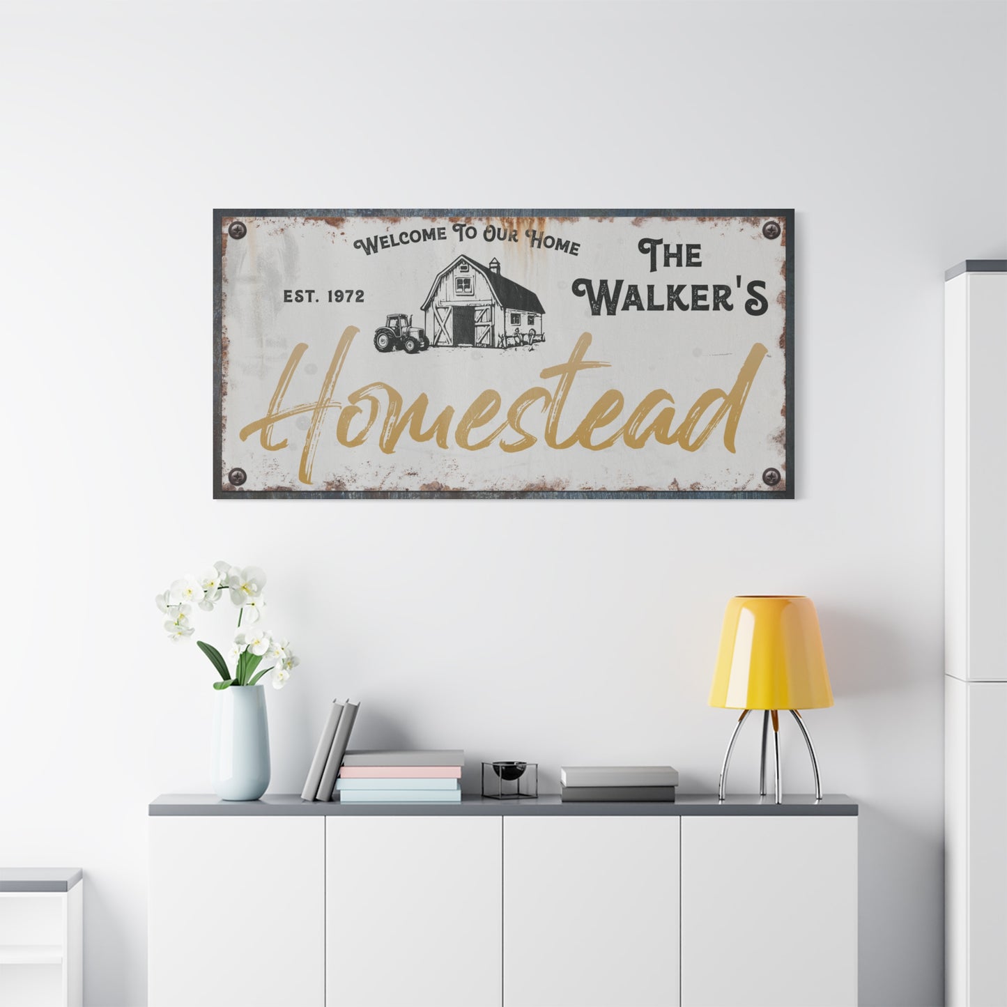Personalized Rustic Homestead Farm Sign | Custom Homestead Farmhouse Sign | Vintage Homesteading Wall Art | Sublimation Design | Country Decor & Beekeeping Poster