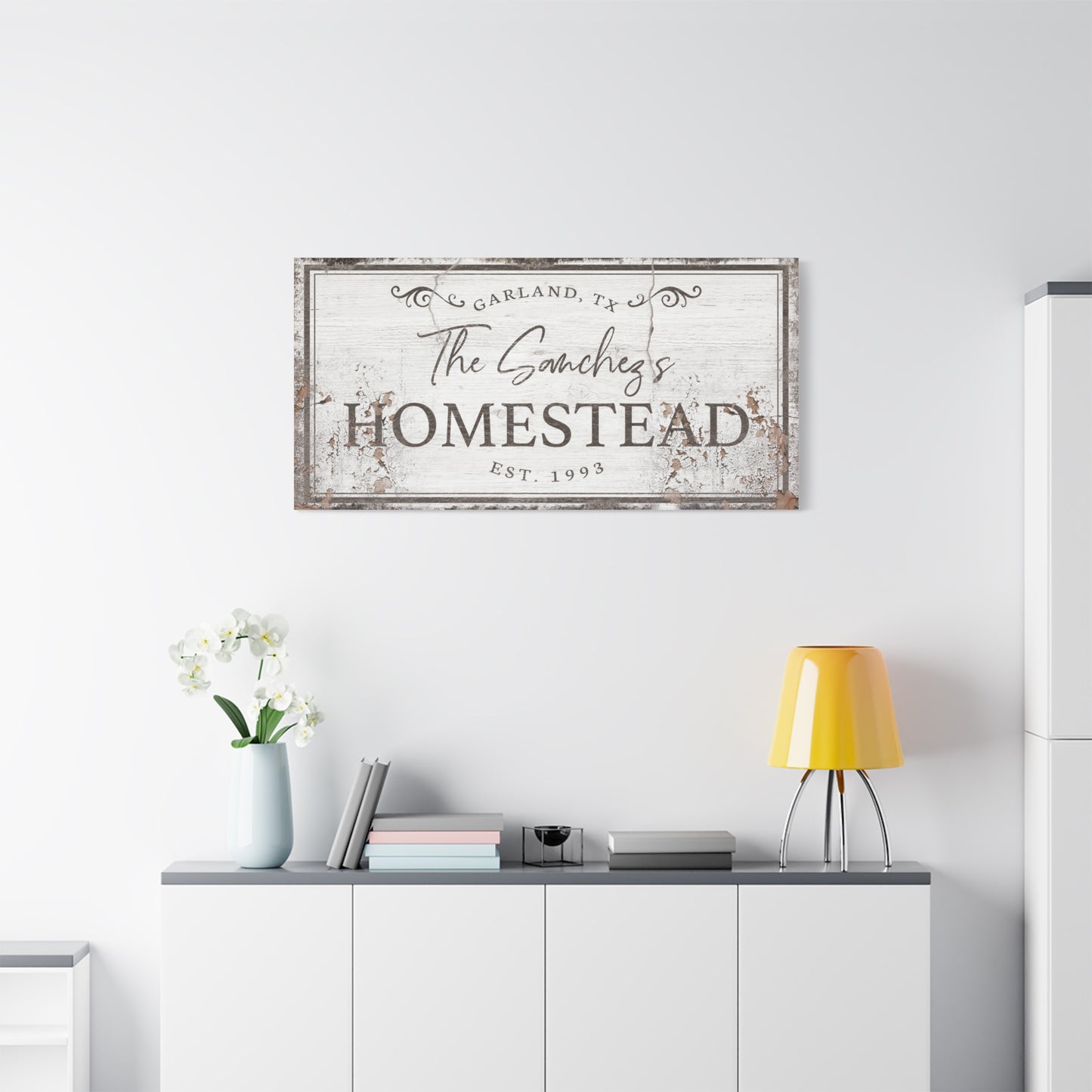 Personalized Homestead Family Name Sign for Farmhouse – Rustic Vintage Farmhouse Wall Art – Custom Last Name Sign with Established Date for Home Décor, Housewarming, Christmas, and Real Estate Gifts