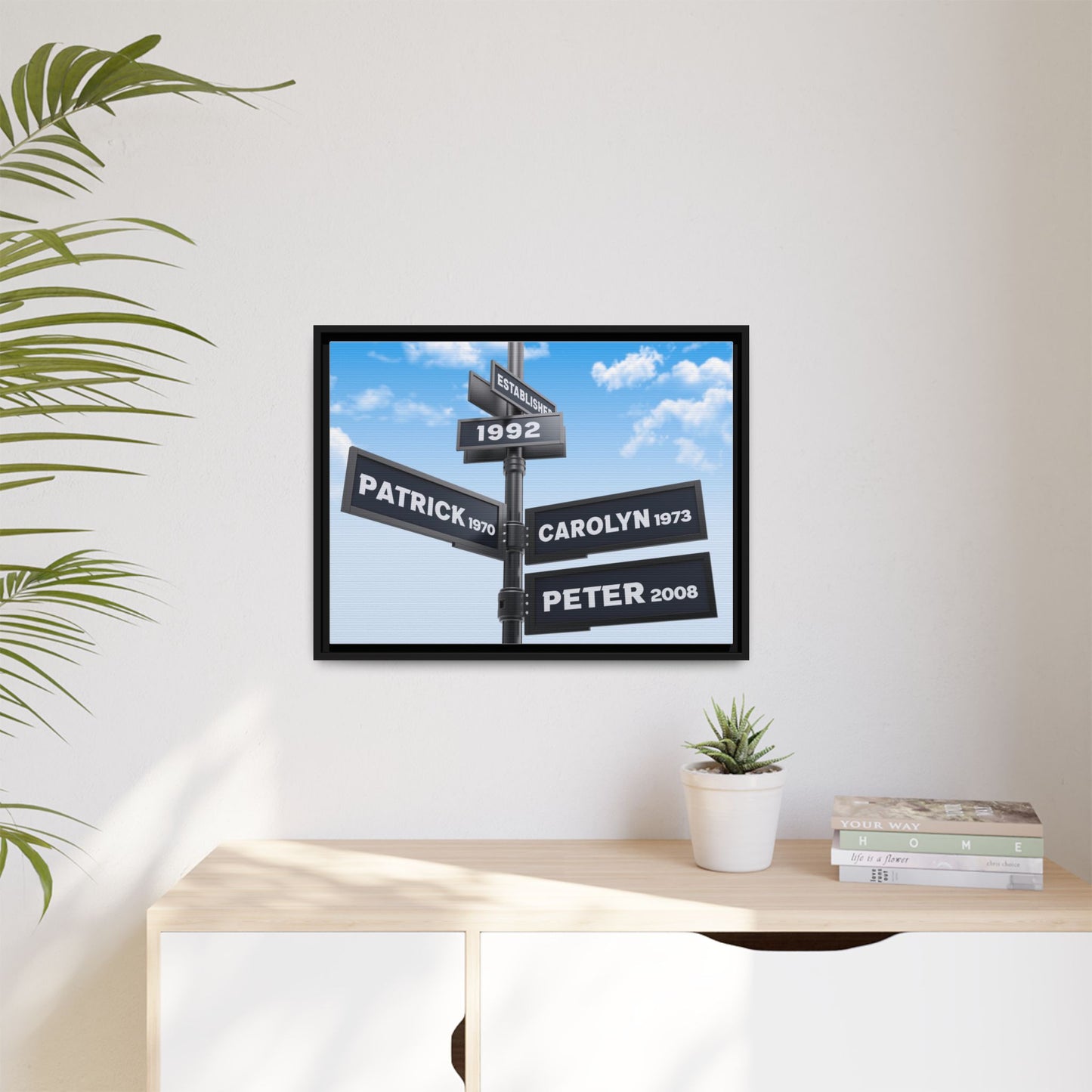 Personalized Intersection Street Sign - Custom Road Sign with 4, 5, or 6 Names - Art for Home Decor, Wedding, Anniversary, and Family Gifts