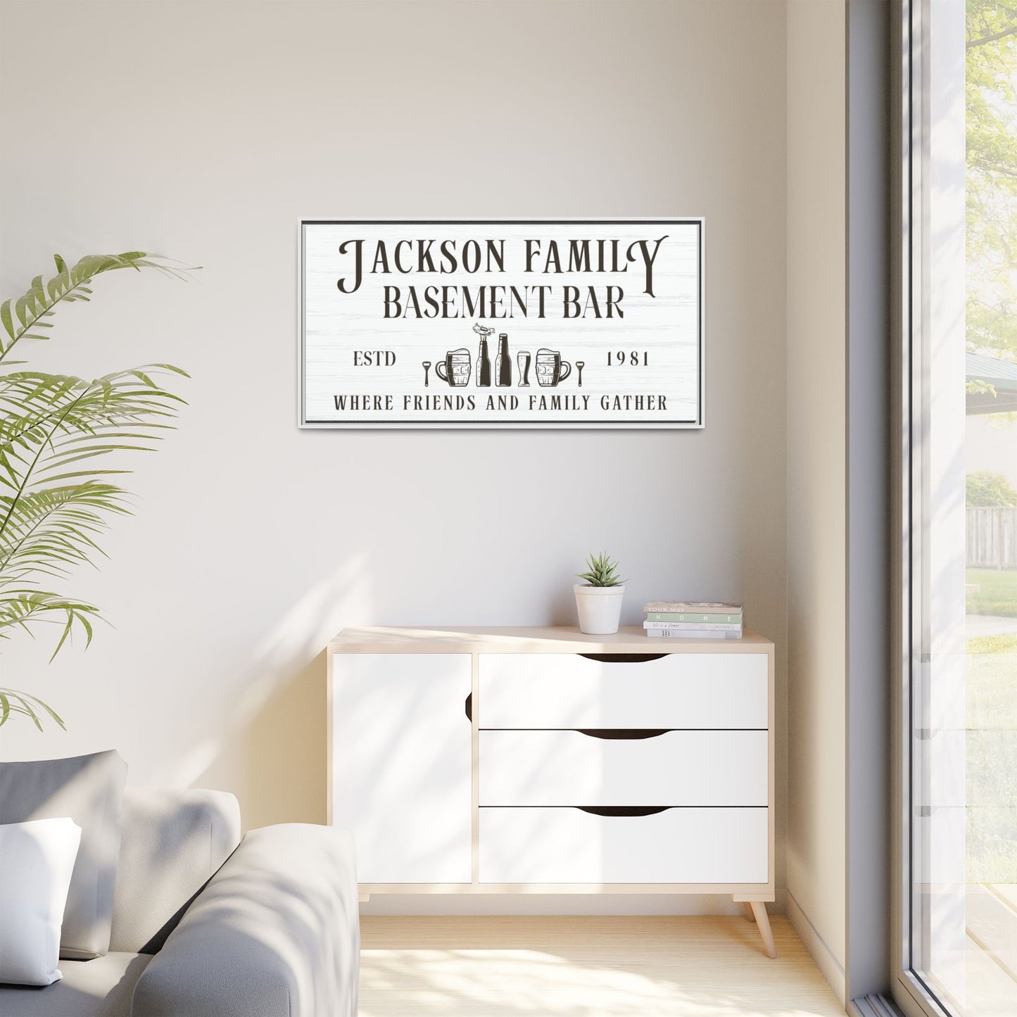 Custom Basement Bar & Lounge Sign | Personalized Family Bar Wall Art | Man Cave, Home Bar, Pub, Tavern & Game Room Decor | Wooden Signs