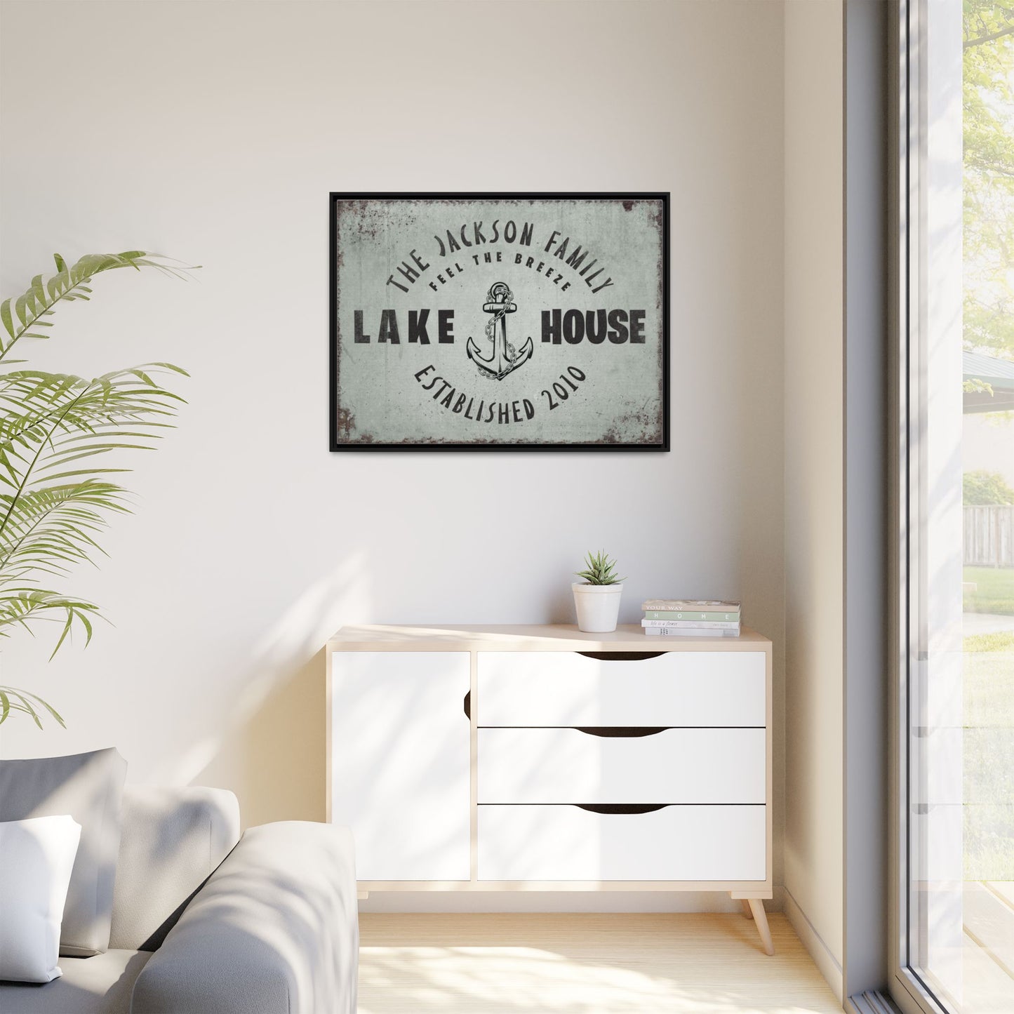 Custom Lake House Sign - Personalized Lake House Sign, Framed Print, Rustic Wall Decor, Lake House Decor, Established Sign, Custom Gifts, Lake Life, Cabin and Garage Decor