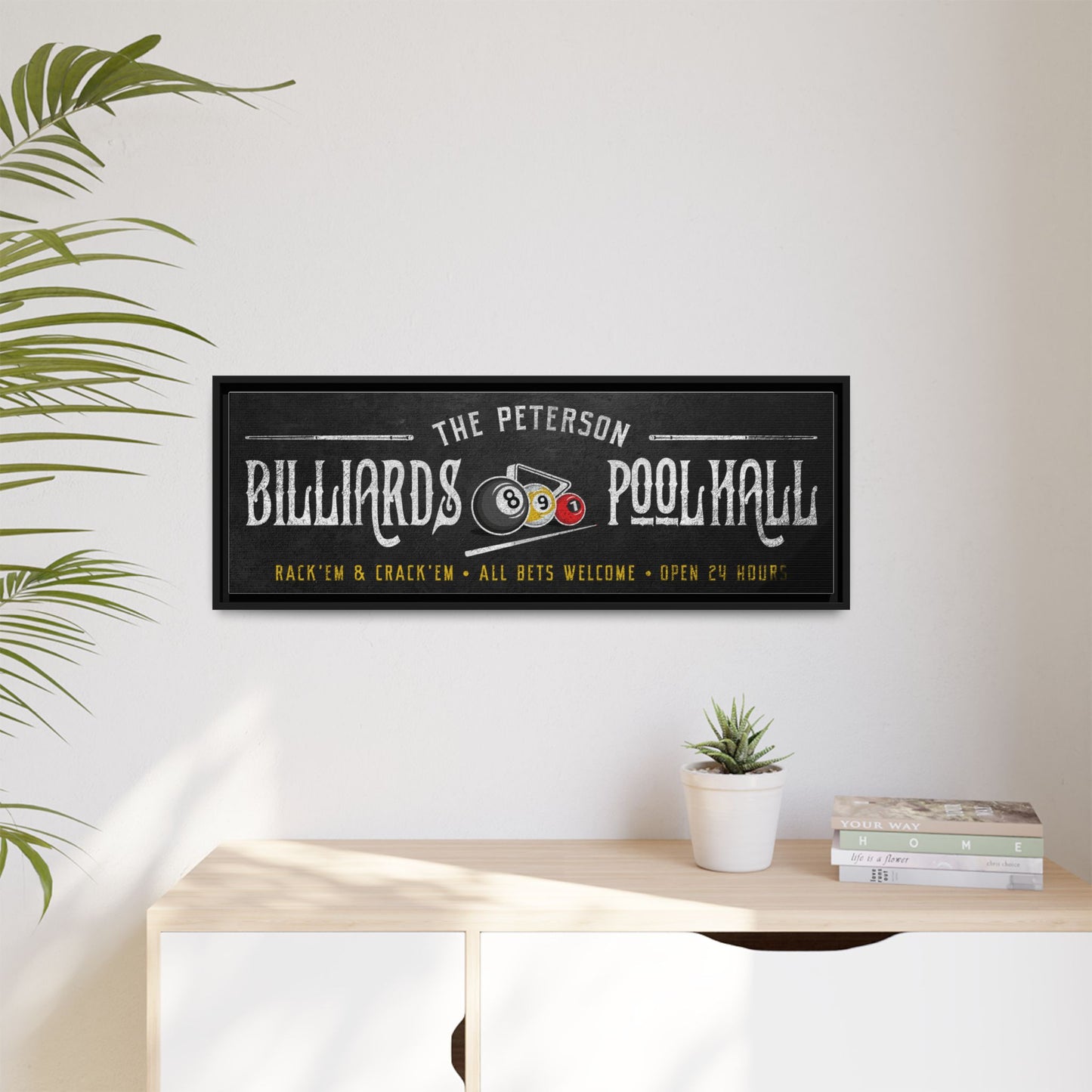 Personalized Billiards Sign | Custom Pool Hall & Game Room Wall Decor | Rustic Vintage Wooden Man Cave Sign for Bar, Lounge, Basement, or Pool Table Room