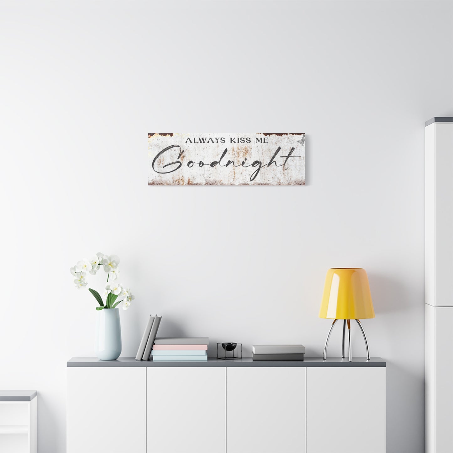 Personalized Goodnight Wall Sign - Custom Inspirational Bedroom Quote, Premium Quality Love and Bedroom Wall Art for Couples and Home Decoration