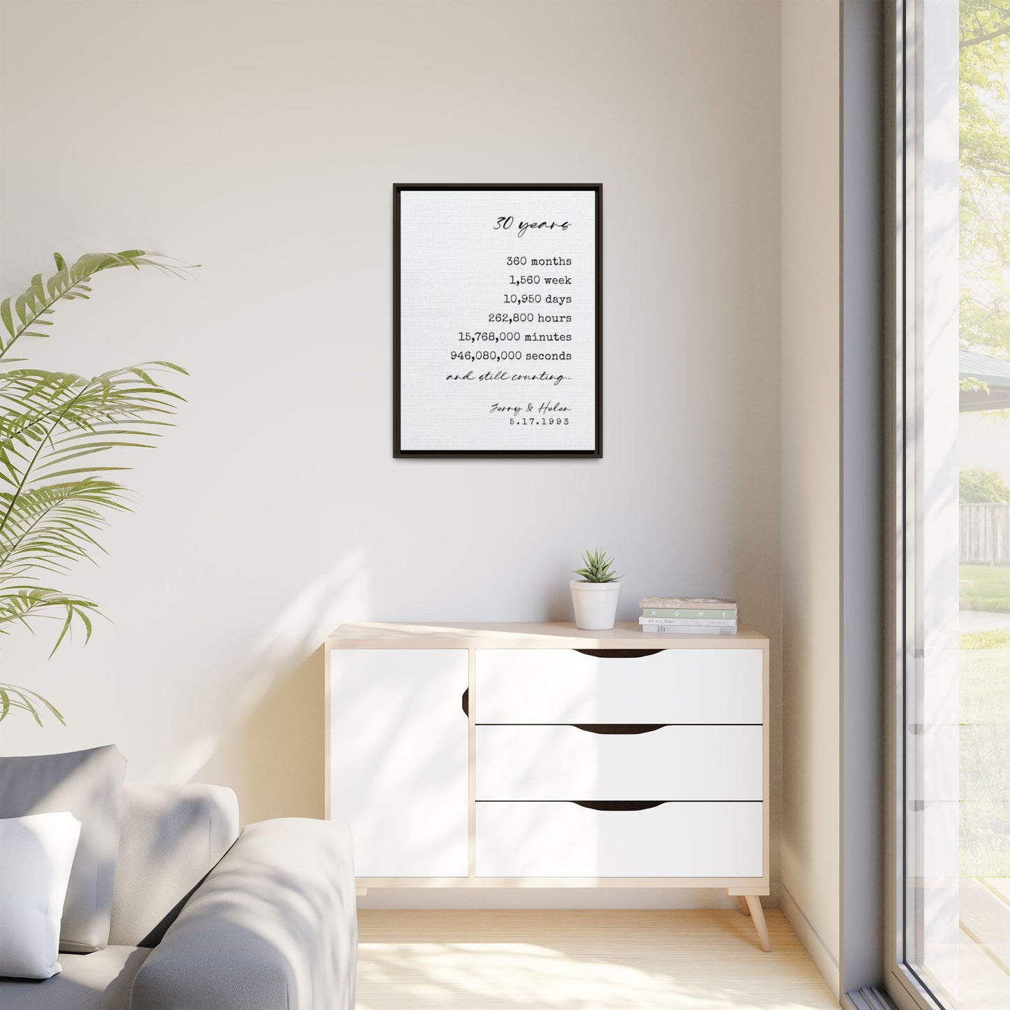 Custom Anniversary Signs - Personalized Couple Names Print, Anniversary Countdown Sign, Love Heart Wall Art, Wedding, Engagement, Gift for Couples, Husband, Wife, Boyfriend, Girlfriend, Valentine’s Day, Christmas, or New Home Décor