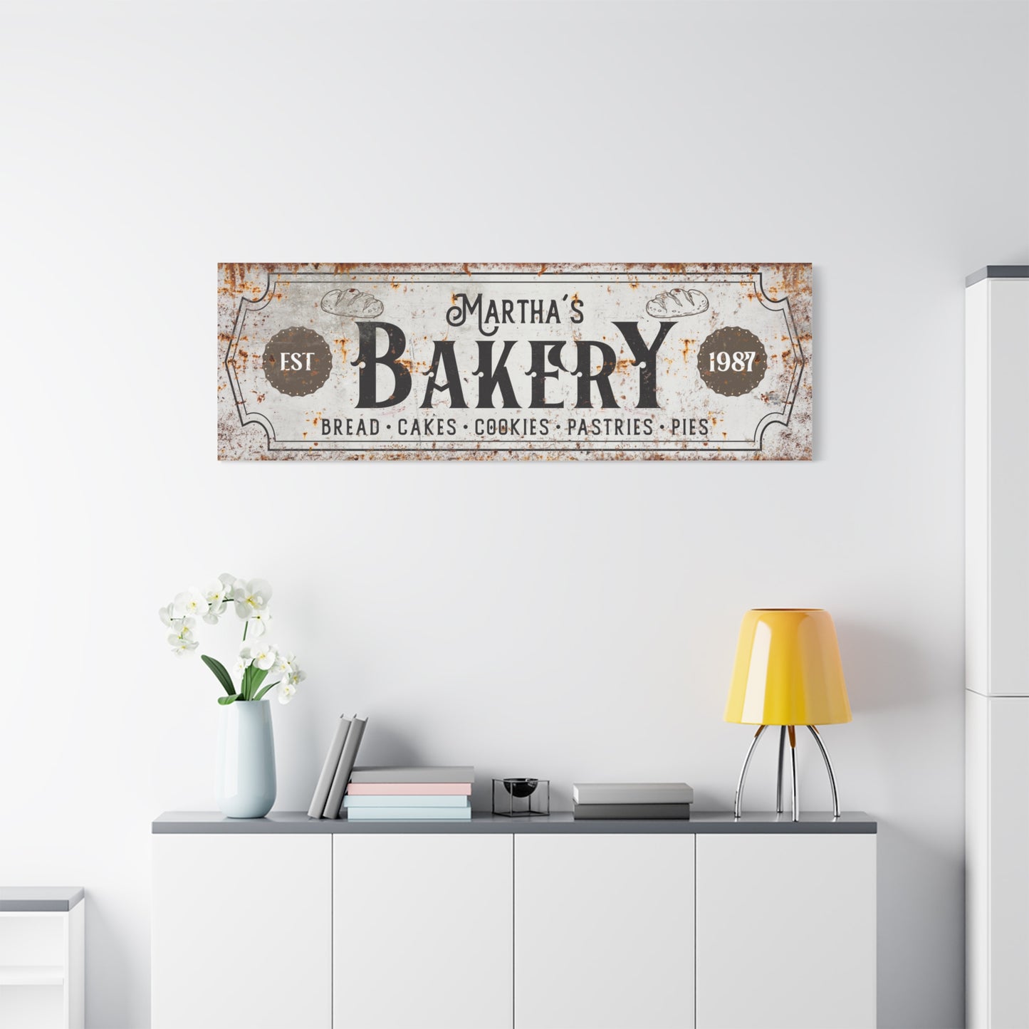 Personalized Bakery Sign, Custom Bake Shop Open Sign, Vintage Kitchen Decor, Baker Made Fresh Daily Sign, Bakery Wall Art, Mother's Day Gift, Gifts for Bakers, Vintage Cake Poster, Printable Party Sign, Custom Bake Store Sign