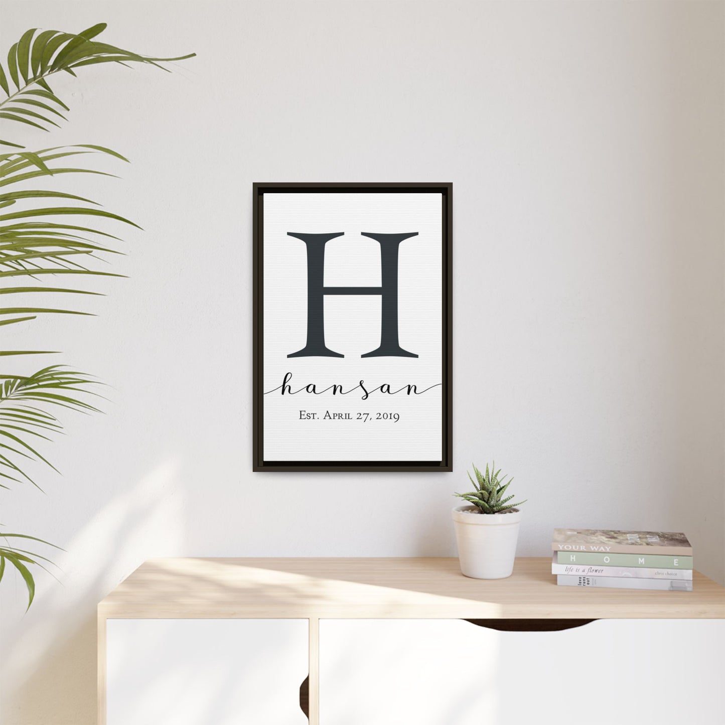 Personalized Monogrammed Wall Art - Custom Wooden & Canvas Monogram Wall Art - Last Name Established Sign for Weddings, Anniversaries, Housewarmings - Rustic Farmhouse Decor & Unique Gift