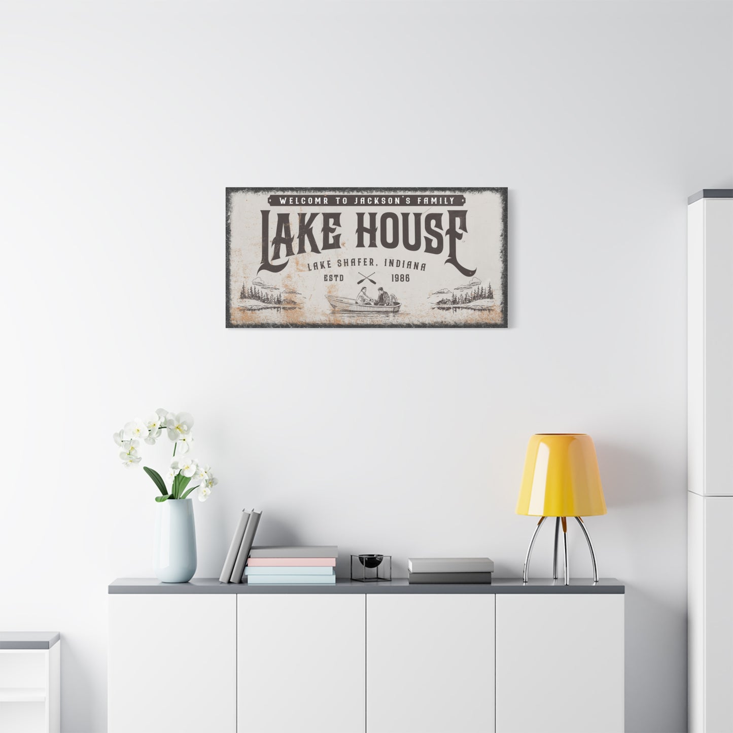 Personalized Lake House Sign - Custom Outdoor Welcome Sign, Family Name & Established Date Plaque, Cabin & Lodge Decor, Boat House & Beach House Gift
