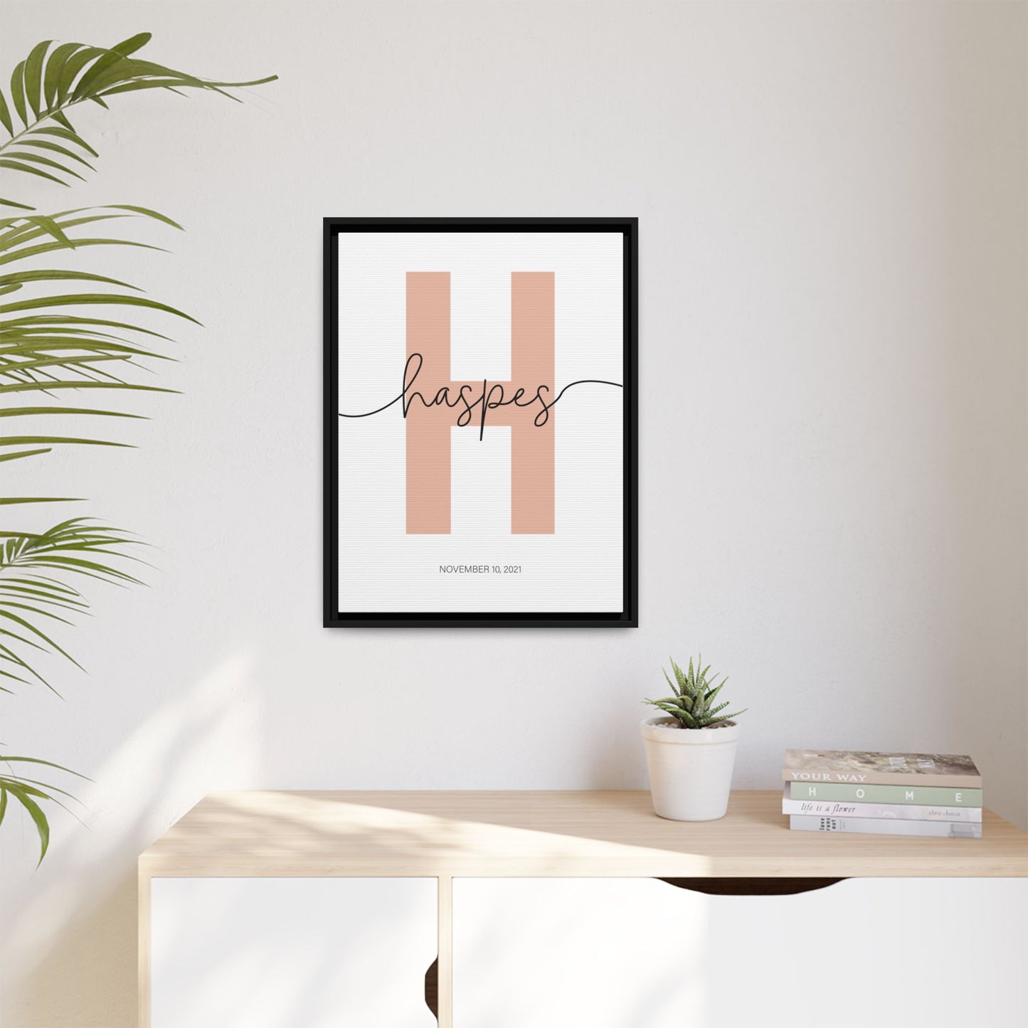 Personalized Monogrammed Wall Art - Initial Name Print, Custom Name Printable Nursery Wall Art, Baby Name Sign, Monogram Letter Print, Floral & Scalloped Birth Print for Baby Girl, Kids Room, Playroom