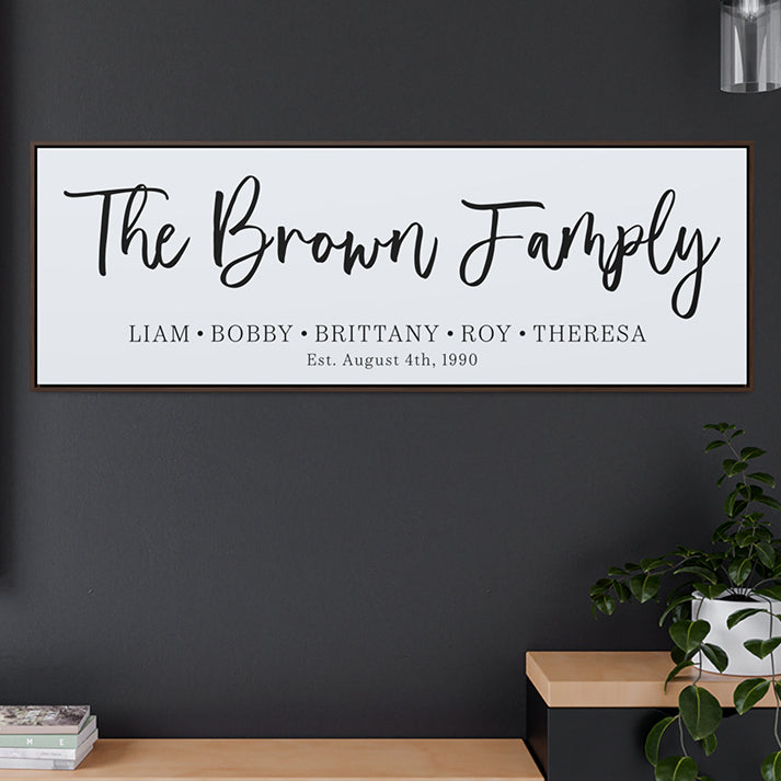 Personalized Family Name Sign with Established Date – Custom Last Name Canvas Decor, Rustic Farmhouse Wall Art, Perfect for Anniversaries and Gifts