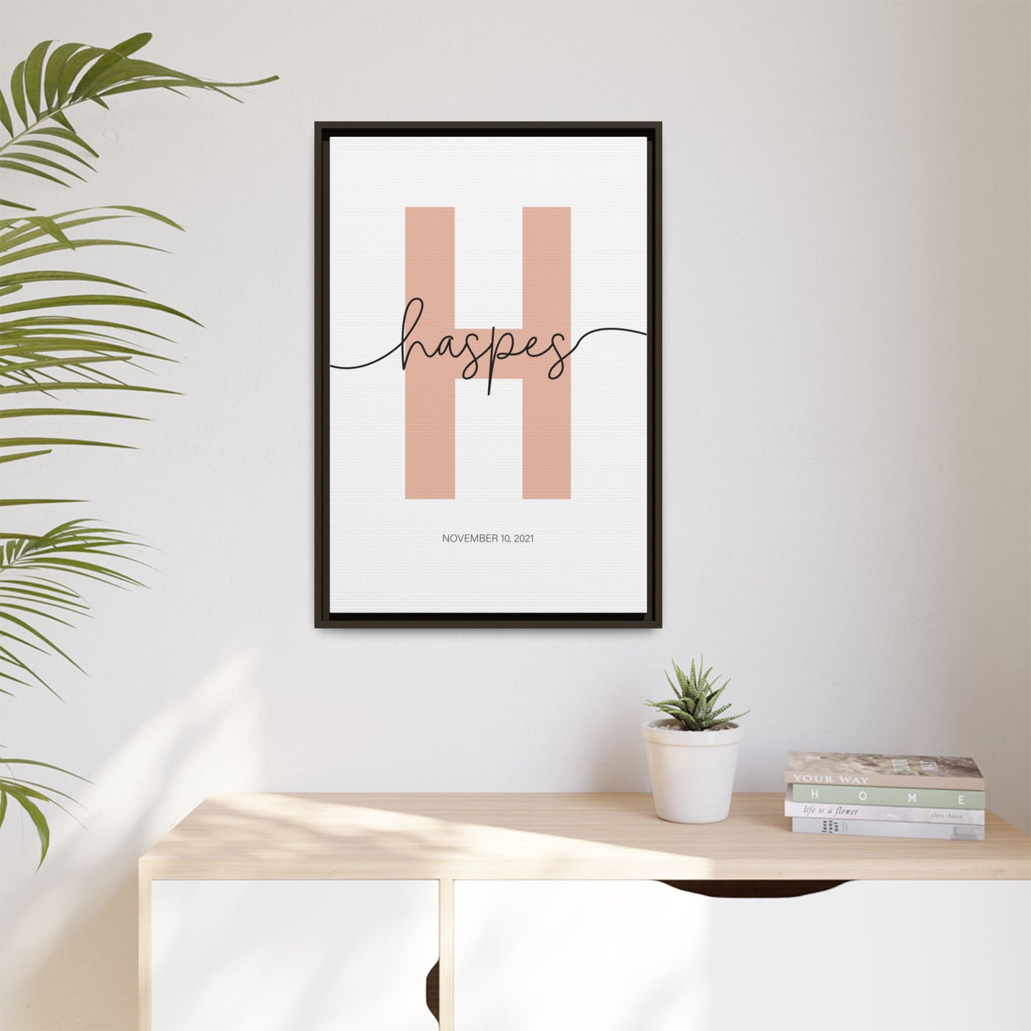 Personalized Monogrammed Wall Art - Initial Name Print, Custom Name Printable Nursery Wall Art, Baby Name Sign, Monogram Letter Print, Floral & Scalloped Birth Print for Baby Girl, Kids Room, Playroom