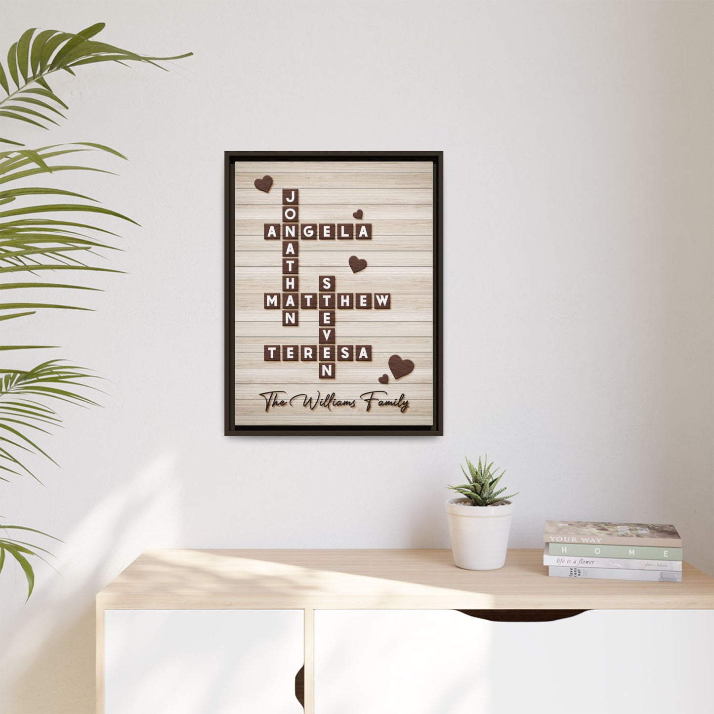 Personalized Family Name Signs Scrabble - Custom Scrabble Family Name Decor - Family Name Crossword Sign - Grandparents & Mother’s Day Gift