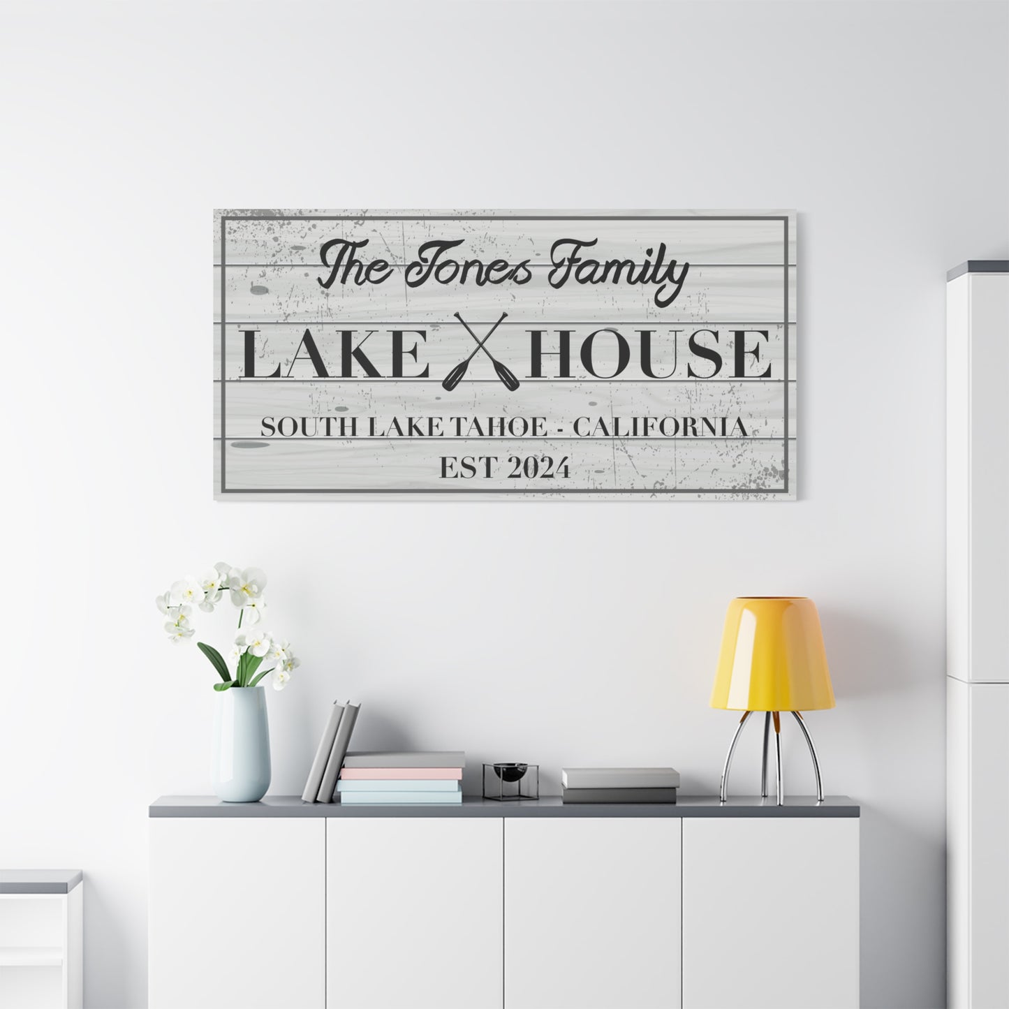 Custom Lake House Sign - Personalized Lake House Decor | Lake Life Signs, Family Vacation, Cottage Life Sign, Outdoor & Indoor Lake House Decorations, Vintage & Rustic Lake House Decor, Family Name Paddle Signs