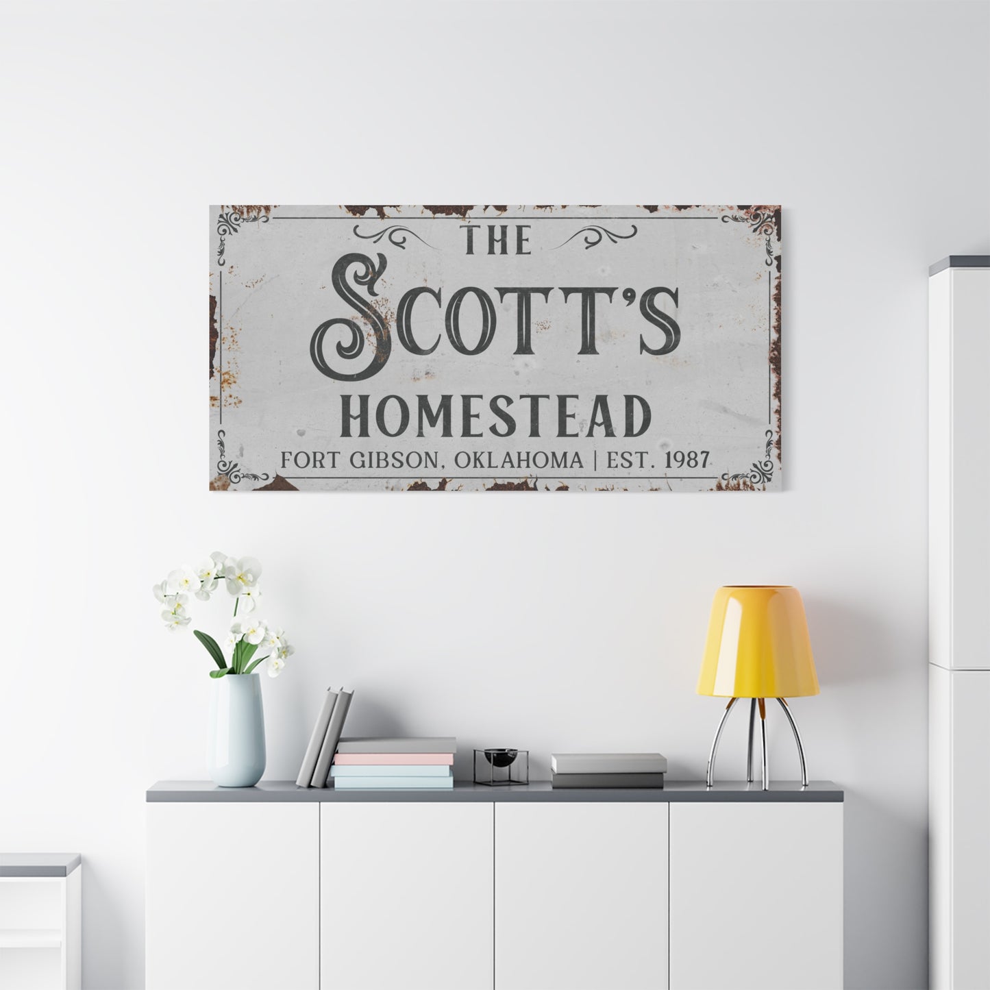 Personalized Homestead Sign | Custom Farmhouse Homestead Canvas Wall Art | Rustic Family Name Sign | Vintage Farmhouse Decor | Homestead Gifts | Country Style Wall Art