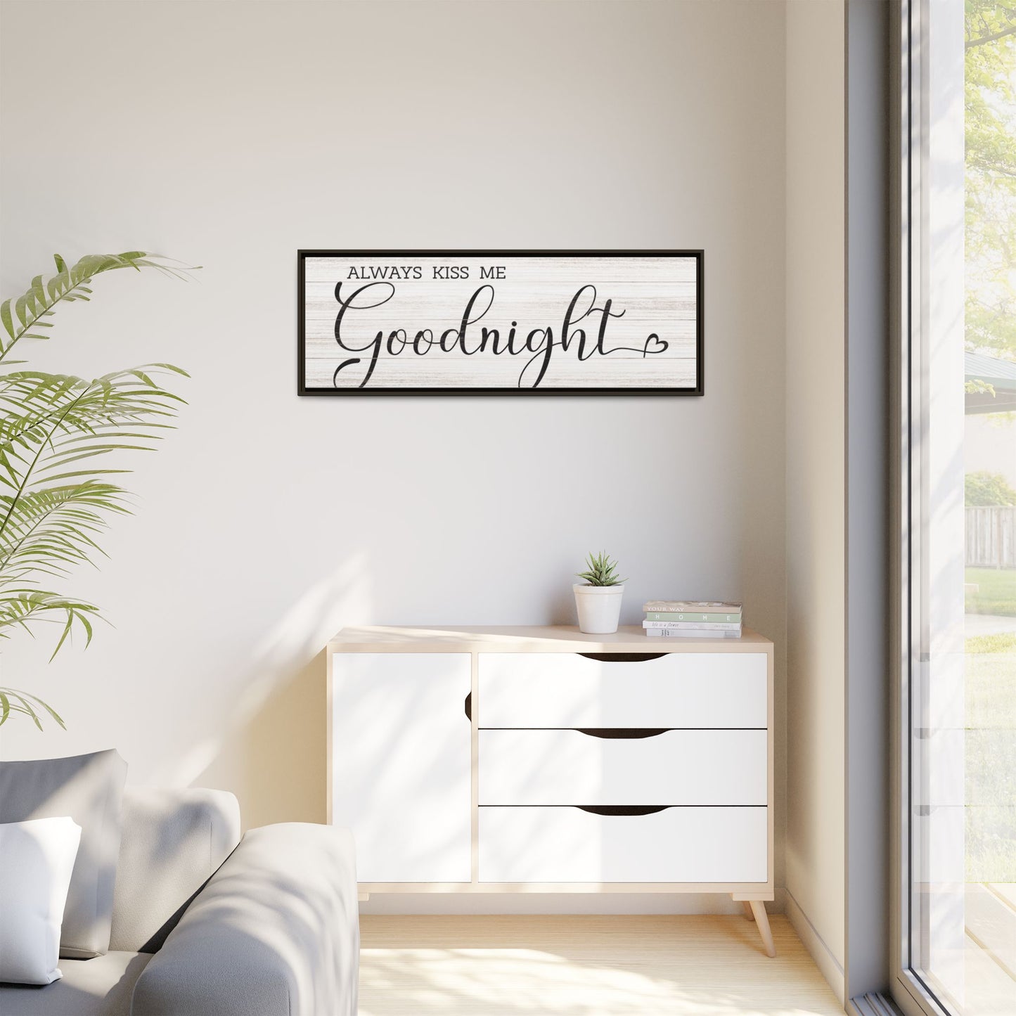 Custom Goodnight Sign - Personalized Love Quote Wall Art for Bedroom - Farmhouse Decor - New Home Gift & Bedroom Wall Decor