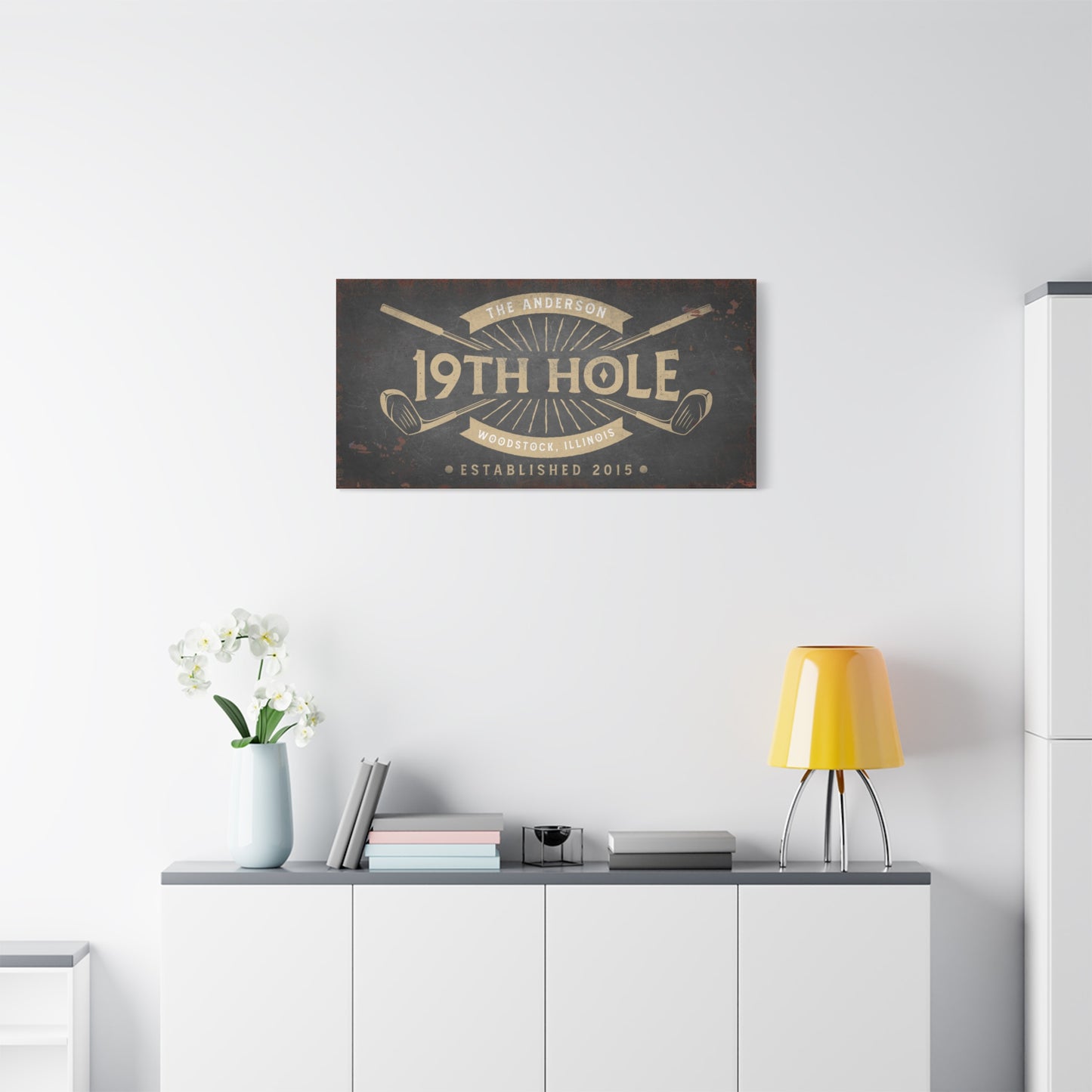 Personalized 19th Hole Signs - Custom Golf Wall Art and Decor, Golf Canvas, Custom 19th Golf Signs, Man Cave Decor, Golf Artwork, Hole Wall Hanging and Golf Lover Gifts