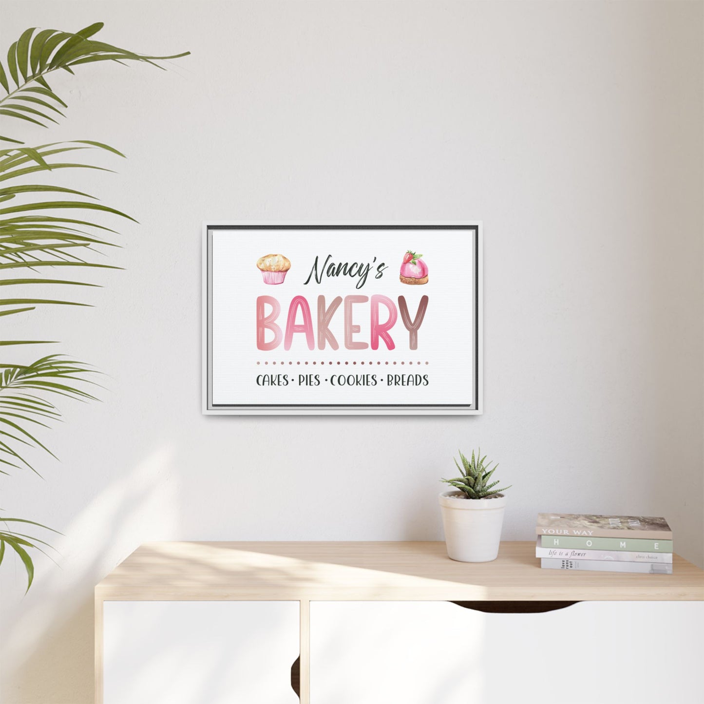 Custom Kids Bakery Sign - Personalized Bake Shop Sign for Play Kitchen & Girls Playroom Decor - Watercolor Baking Party Sign - Custom Kitchen Decor Gift for Daughter, Mom, or Grandma