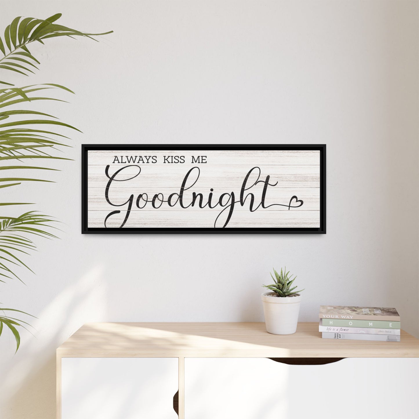 Custom Goodnight Sign - Personalized Love Quote Wall Art for Bedroom - Farmhouse Decor - New Home Gift & Bedroom Wall Decor