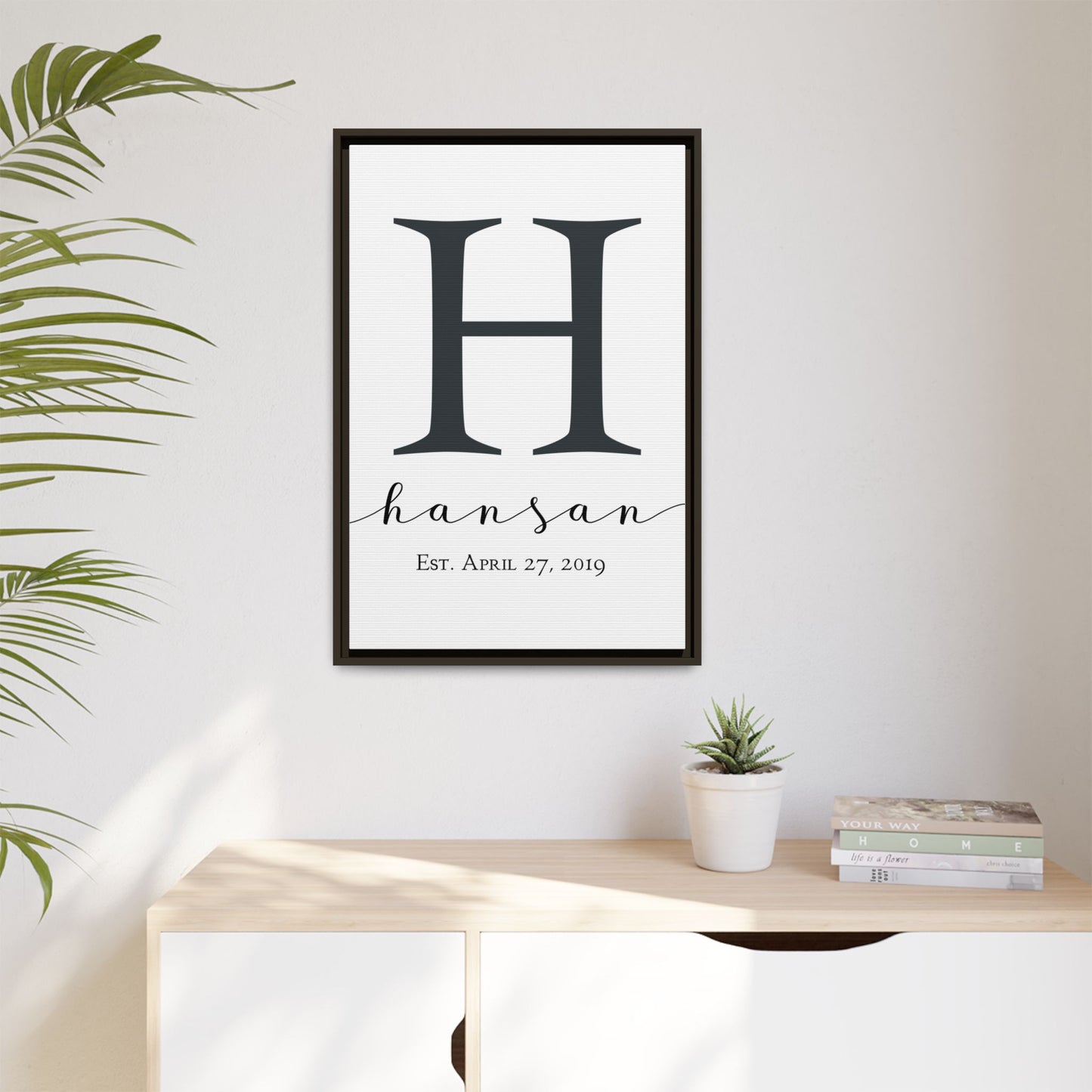 Personalized Monogrammed Wall Art - Custom Wooden & Canvas Monogram Wall Art - Last Name Established Sign for Weddings, Anniversaries, Housewarmings - Rustic Farmhouse Decor & Unique Gift