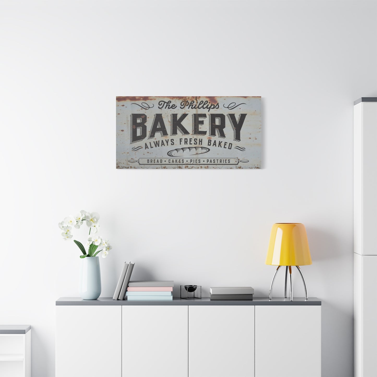 Pesonalized Rustic Farmhouse Bakery Sign - Custom Vintage Wooden Kitchen Decor - Fresh Bread, Pies & Cakes - Wall Art for Bakers, Farmers & Baking Lovers