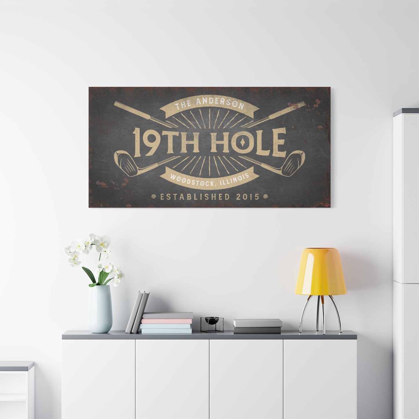 Personalized 19th Hole Signs - Custom Golf Wall Art and Decor, Golf Canvas, Custom 19th Golf Signs, Man Cave Decor, Golf Artwork, Hole Wall Hanging and Golf Lover Gifts