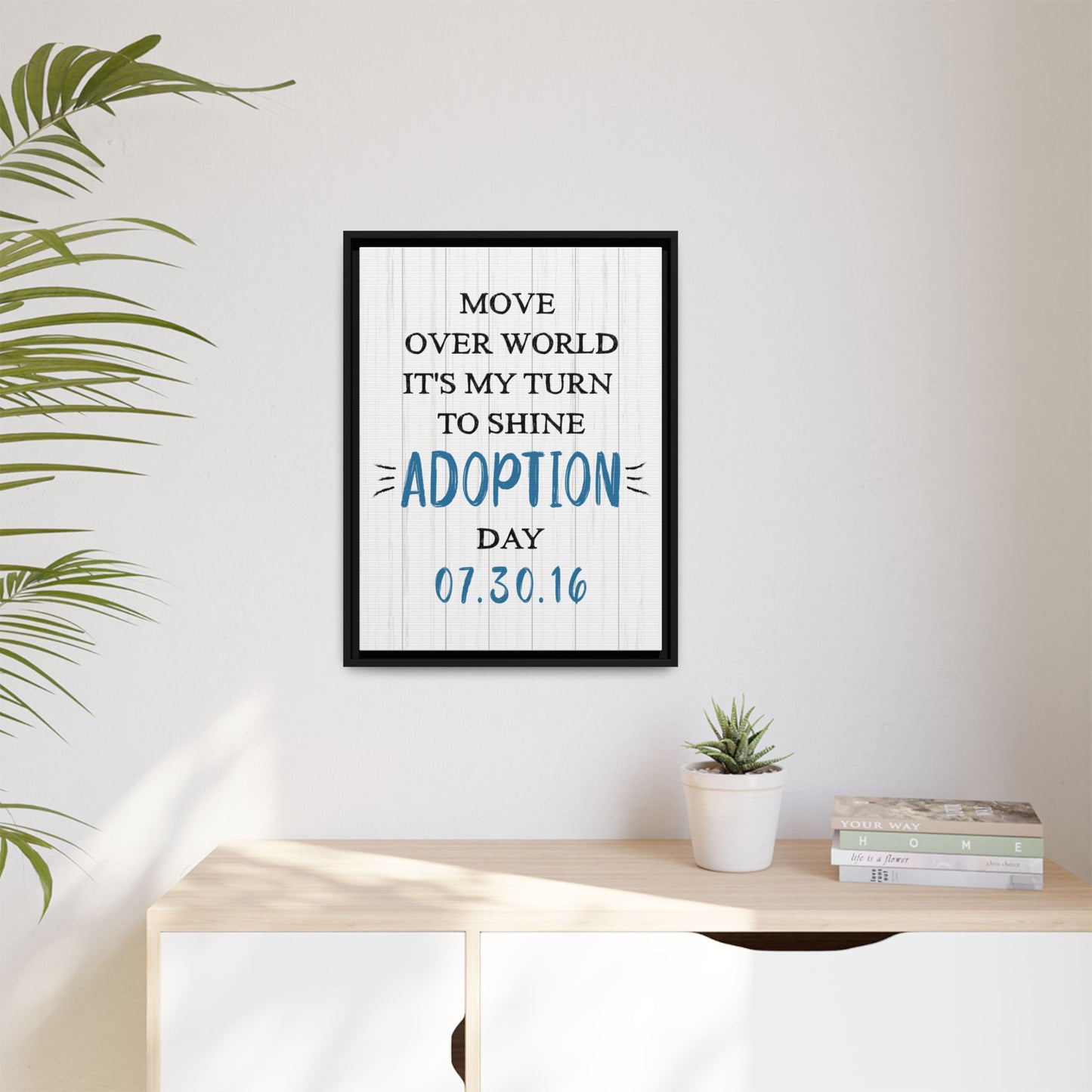Personalized Adoption Day Sign with Dates - Custom Gotcha Day Canvas Wall Art for Nursery or Home Décor - Thoughtful Gift for Adopted Child or New Family
