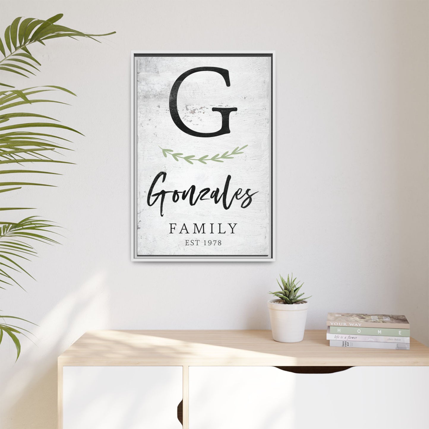 Personalized Monogram Family Last Name Sign - Custom Canvas Wall Decor for Living Room, Kids Room - Gifts for Him, Her, or Couples