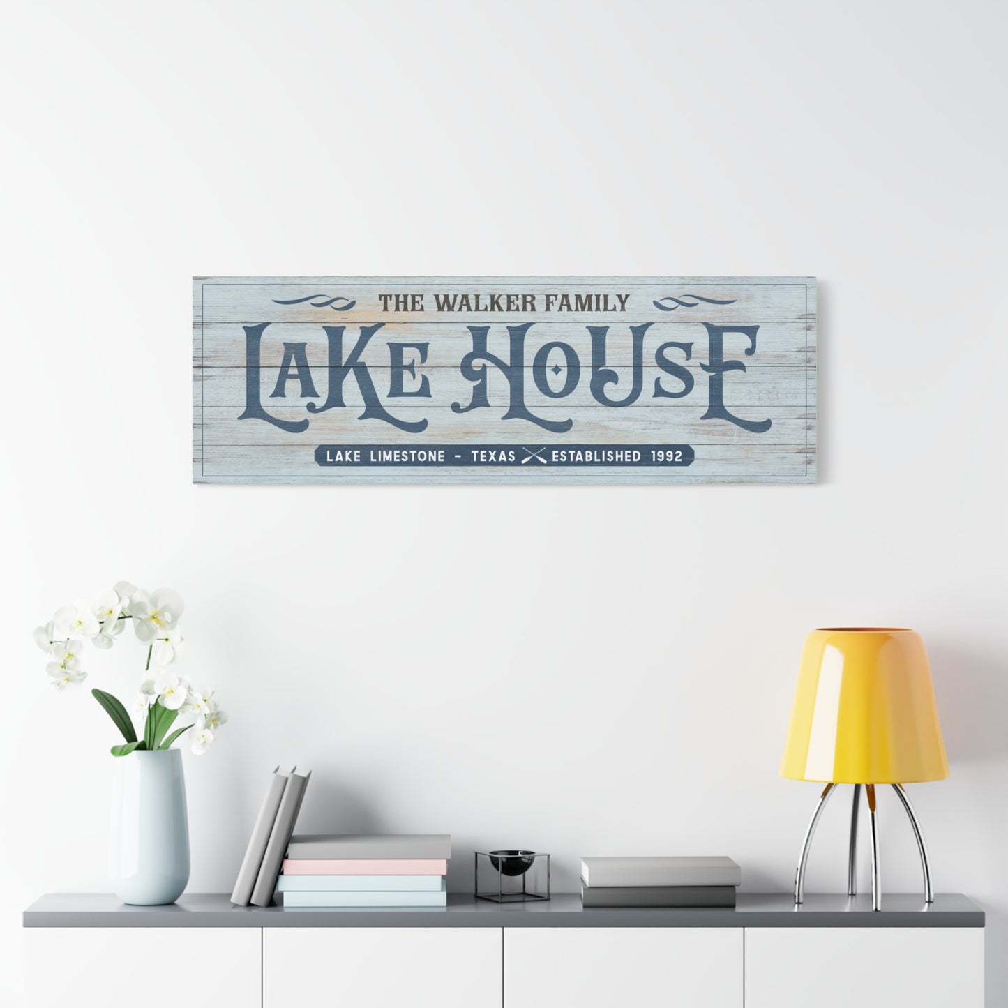 Personalized Lake House Sign - Custom Family Name Welcome Sign, Lake House Decor, Established Date Plaque, Outdoor & Indoor Cabin Lodge Wall Art