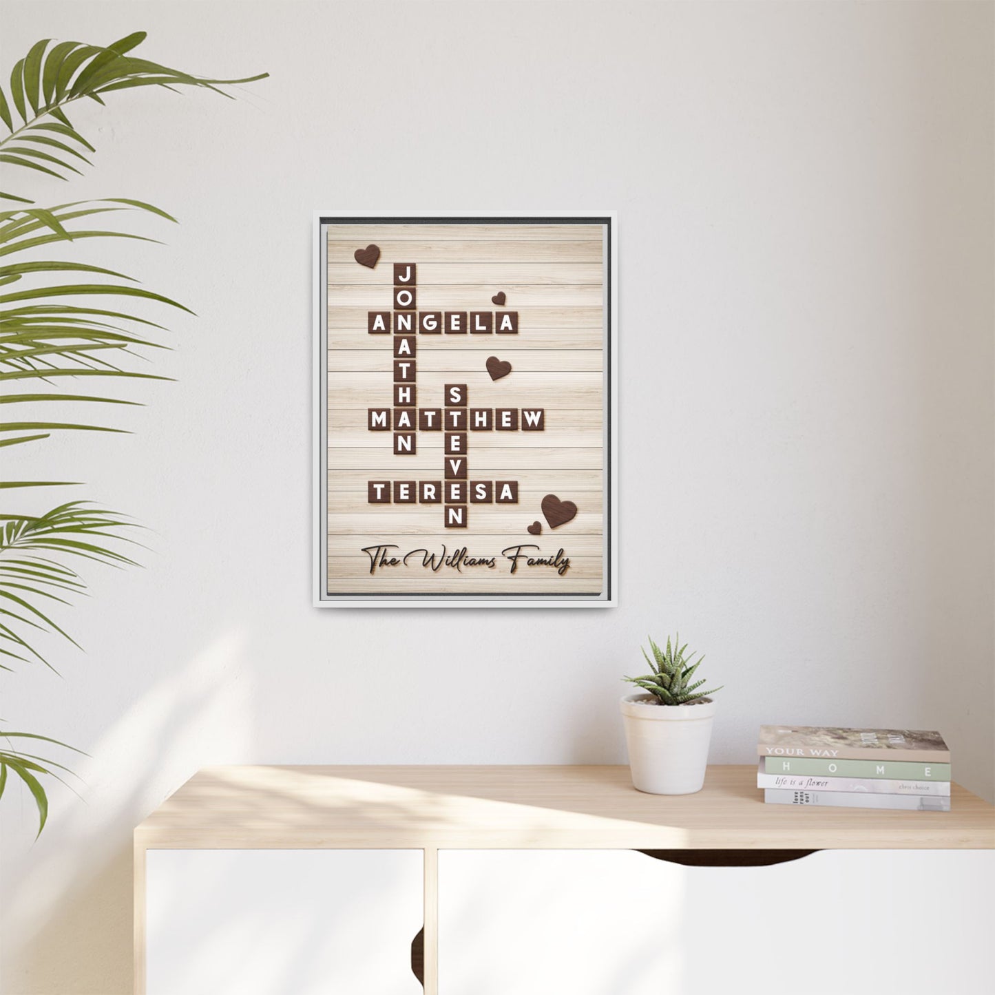 Personalized Family Name Signs Scrabble - Custom Scrabble Family Name Decor - Family Name Crossword Sign - Grandparents & Mother’s Day Gift