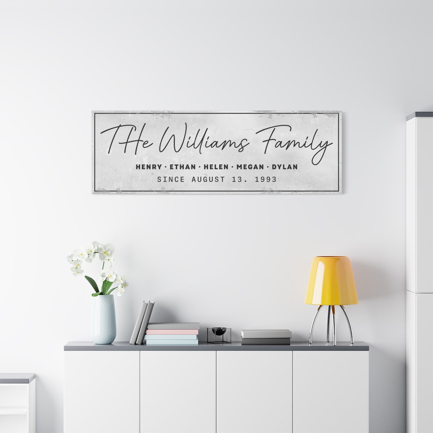 Personalized Family Name Sign with Kids' Names - Custom Wood Framed Last Name Wall Art for Farmhouse, Lake House, or Cabin Decor - Great Gift for Weddings, Anniversaries, Parents, or Grandparents