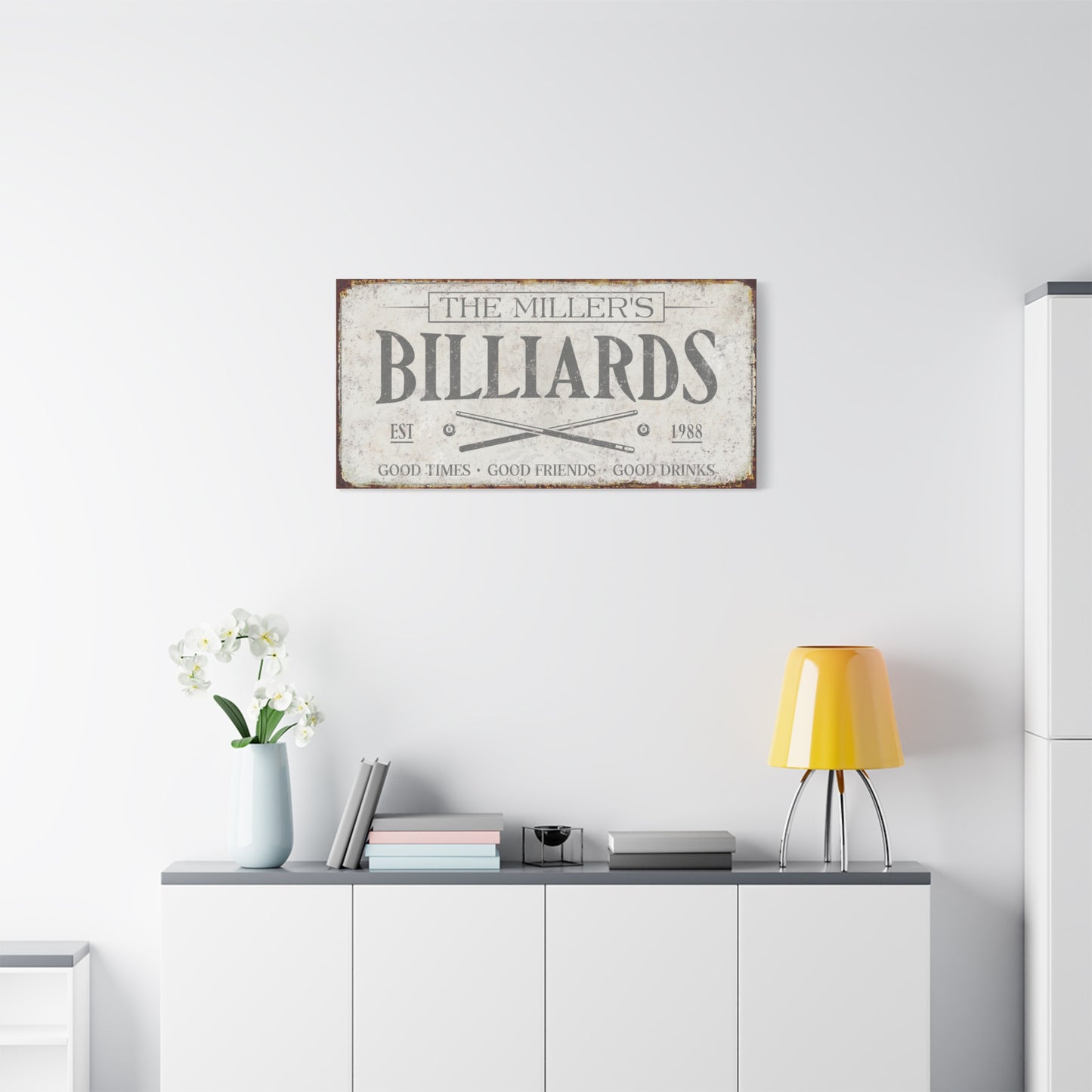 Personalized Billiards & Lounge Sign – Custom Pool Hall Decor, Man Cave & Game Room Wall Art, Bar and Lounge Sign, Basement & Garage Decor, Pool Table Room Name Sign, Vintage Gift for Him