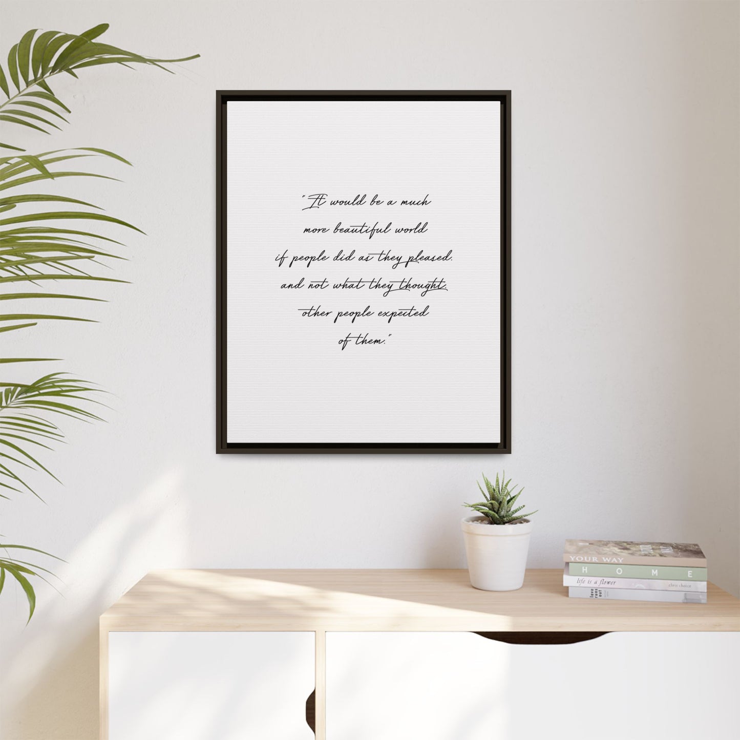 Custom Bedroom Quote Wall Art - Personalized Inspirational Typography Print for Bedrooms, Living Rooms - Framed Canvas - Minimalist Bedroom Wall Décor