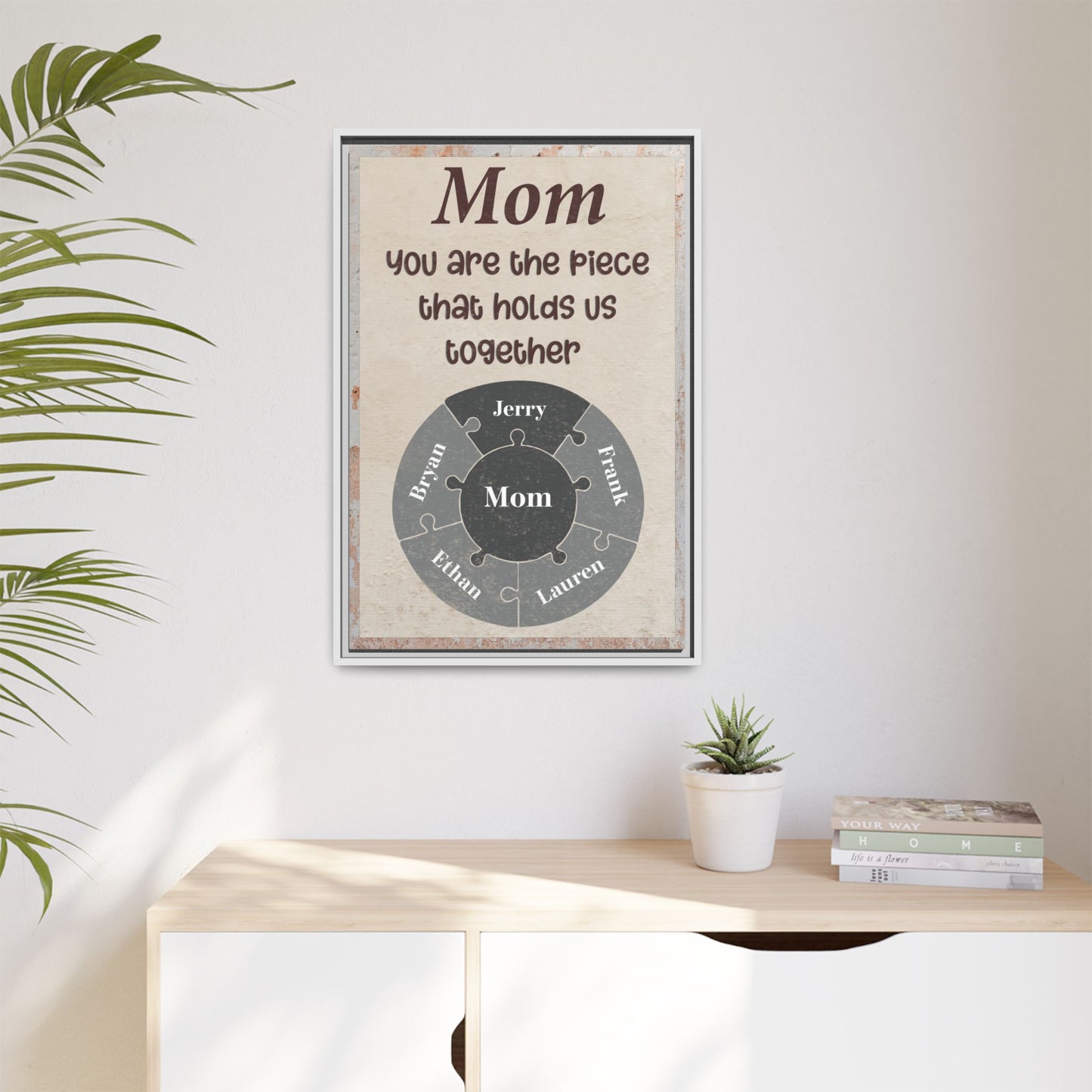 Personalized Mothers Day Sign – Custom Mothers Day Gift for Mom, Gift from Children to Mom, Rustic Home Decor with Custom Name or Quote