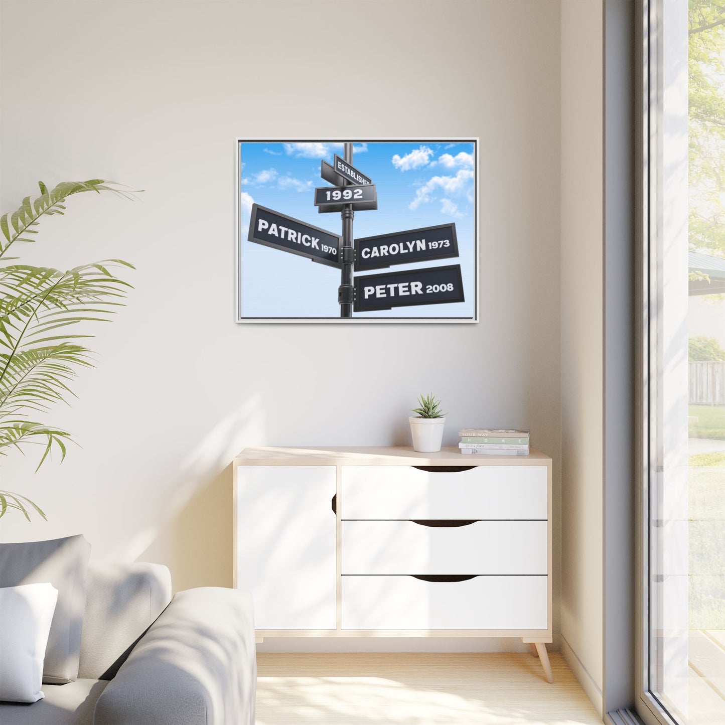 Personalized Intersection Street Sign - Custom Road Sign with 4, 5, or 6 Names - Art for Home Decor, Wedding, Anniversary, and Family Gifts