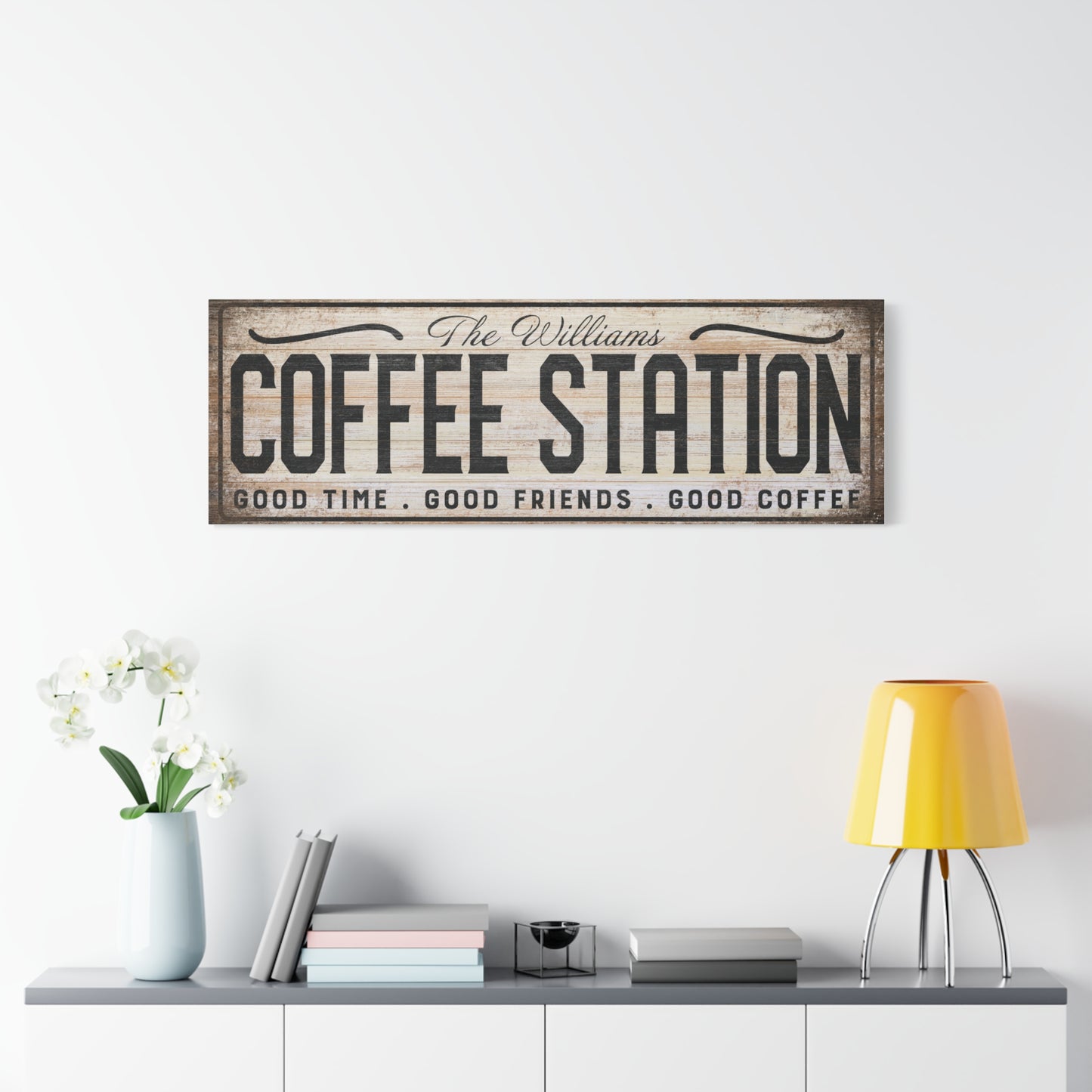 Personalized Coffee Bar Sign - Custom Rustic Wall Decor for Cafe, Corner Bar, or Coffee Shop