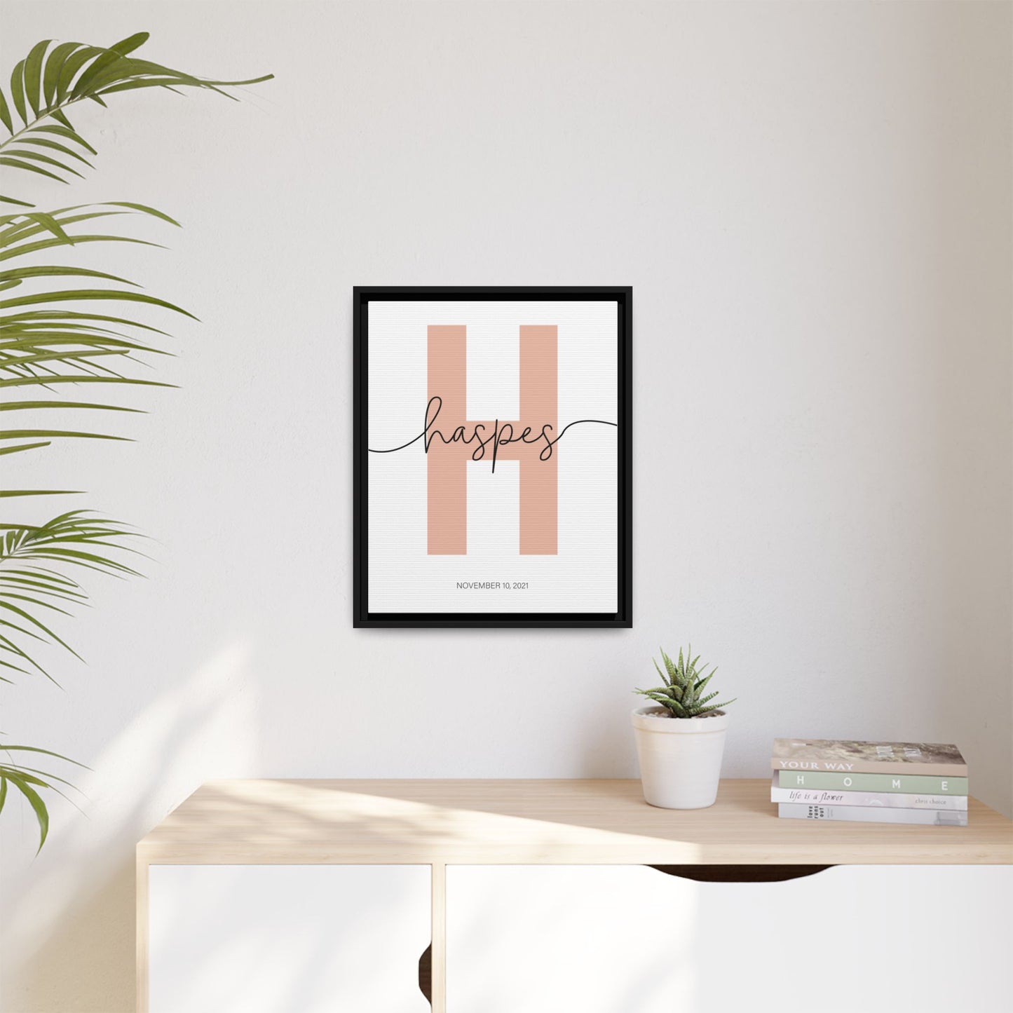 Personalized Monogrammed Wall Art - Initial Name Print, Custom Name Printable Nursery Wall Art, Baby Name Sign, Monogram Letter Print, Floral & Scalloped Birth Print for Baby Girl, Kids Room, Playroom