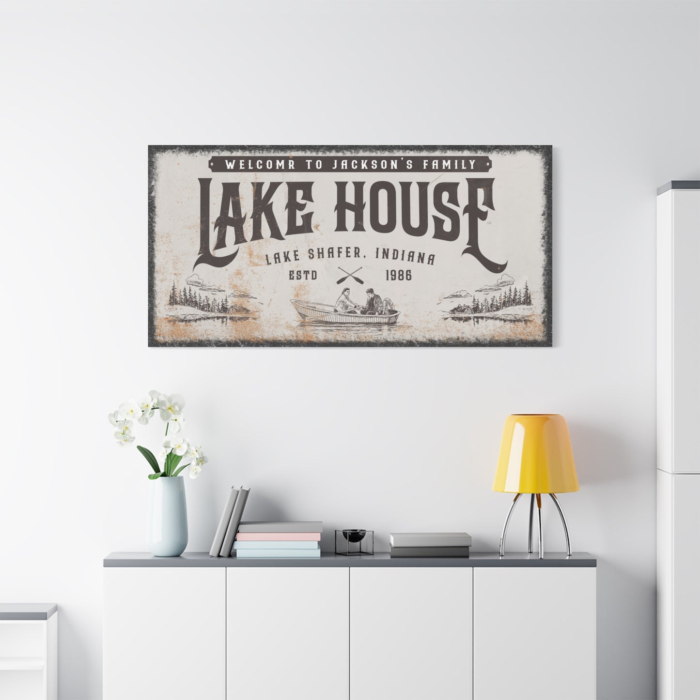 Personalized Lake House Sign - Custom Outdoor Welcome Sign, Family Name & Established Date Plaque, Cabin & Lodge Decor, Boat House & Beach House Gift