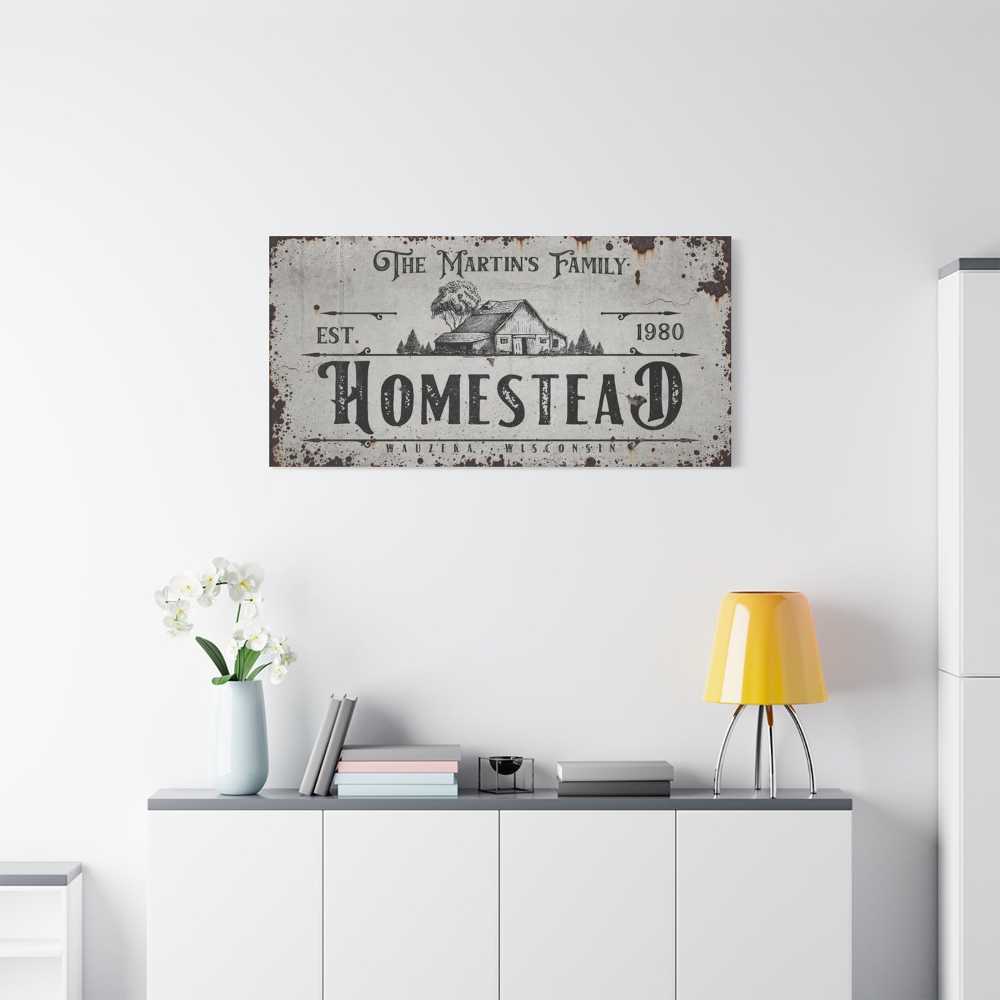 Custom Homestead Sign & Logo | Personalized Farmhouse Wall Decor | Rustic Farm Sign | Homestead Logo for Nursery, Garden, & Farm | Family Homestead Sign, Farmhouse Kitchen Decor, Vintage & Modern Farm Sign