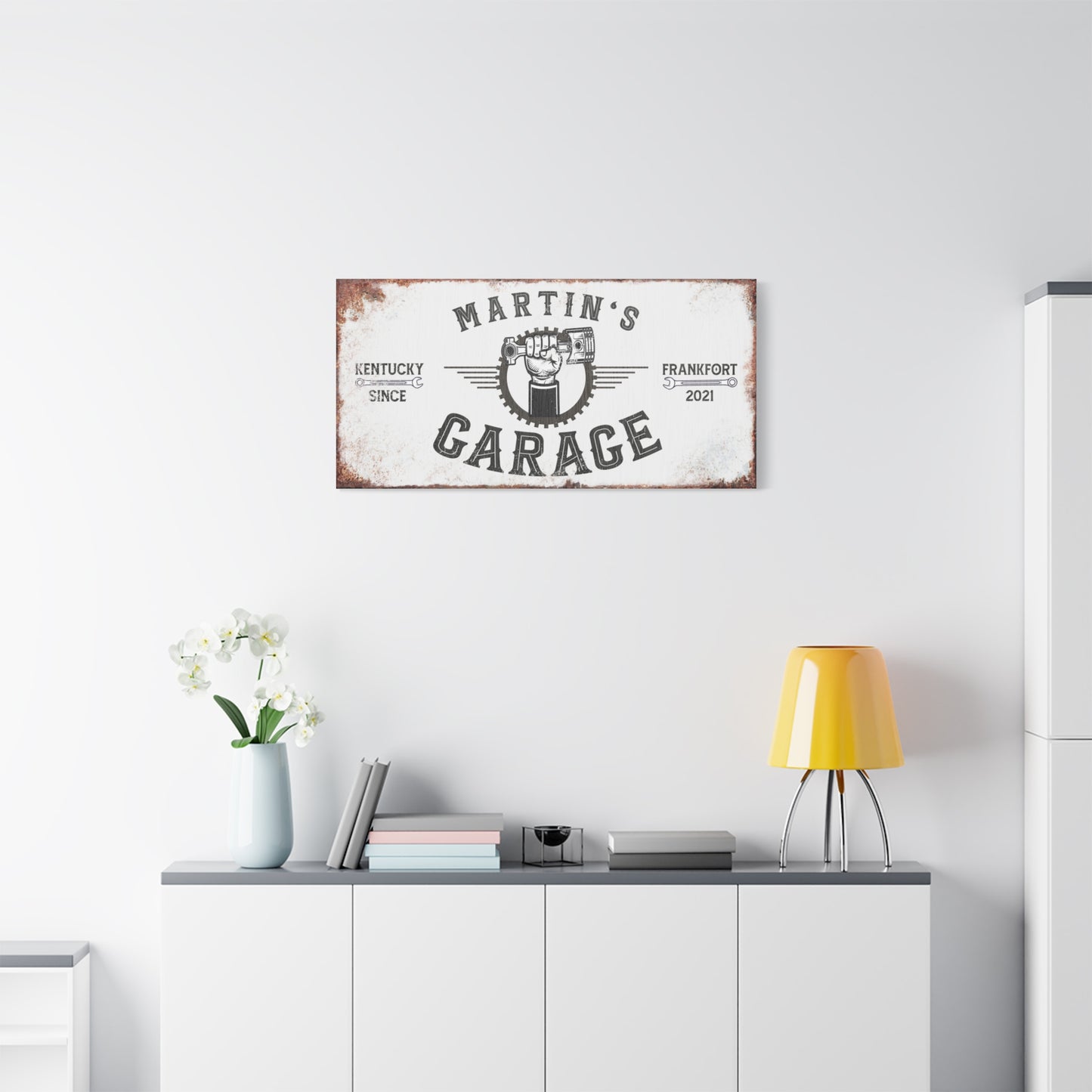 Personalized Garage Sign | Custom Name Wooden Garage Decor | Man Cave Sign | Workshop Wall Art | Gifts for Dad & Mechanics | Large Outdoor & Indoor Name Signs