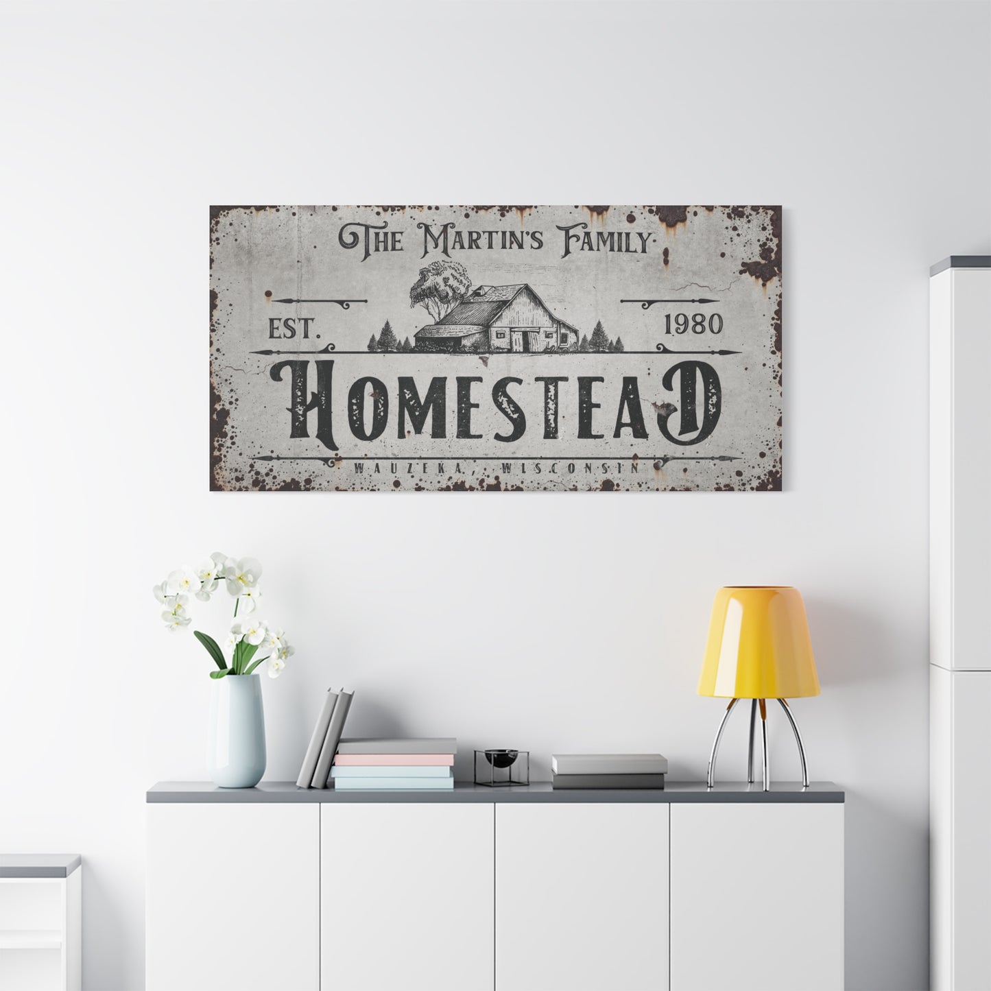 Custom Homestead Sign & Logo | Personalized Farmhouse Wall Decor | Rustic Farm Sign | Homestead Logo for Nursery, Garden, & Farm | Family Homestead Sign, Farmhouse Kitchen Decor, Vintage & Modern Farm Sign