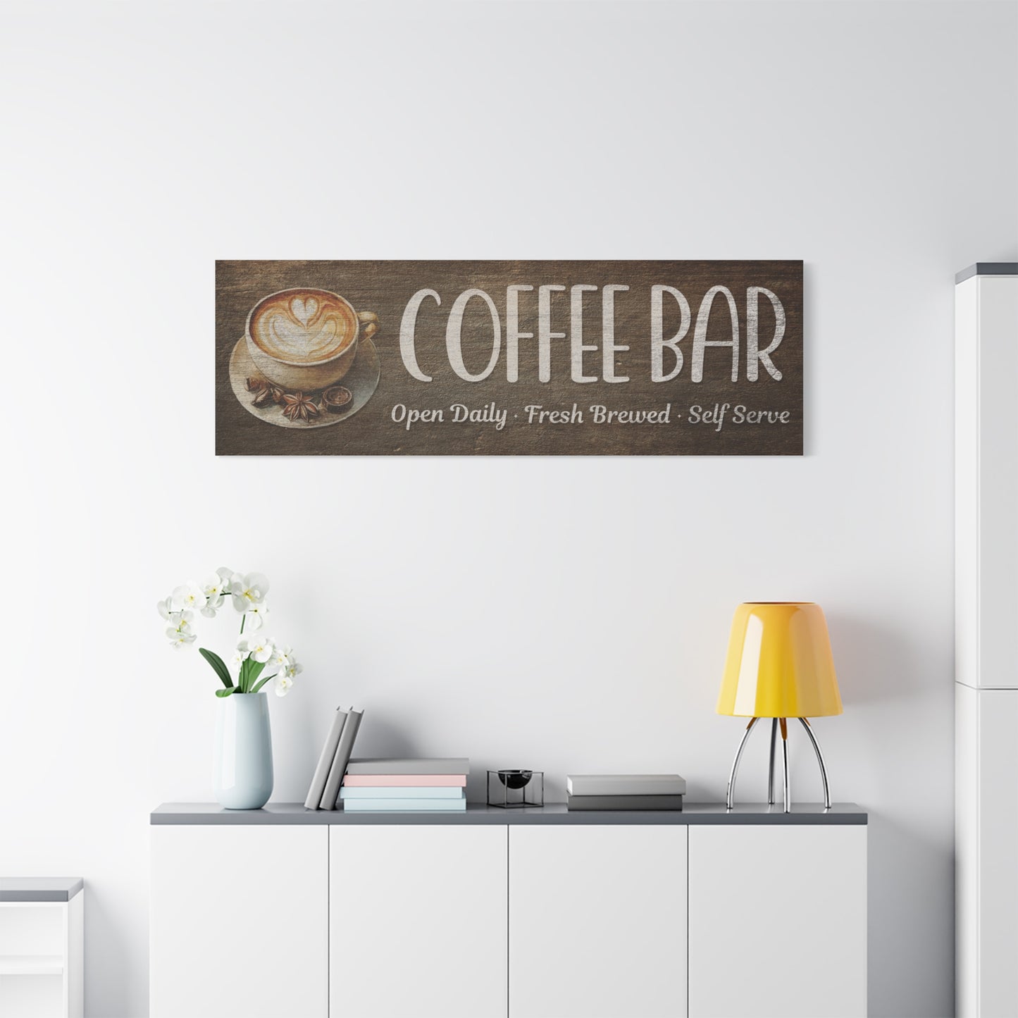 Personalized Coffee Bar Sign - Custom Fresh Brewed Wall Decor for Kitchen or Coffee Station - Rustic Coffee Sign - Lightweight Decorative Plaque for Coffee Bar