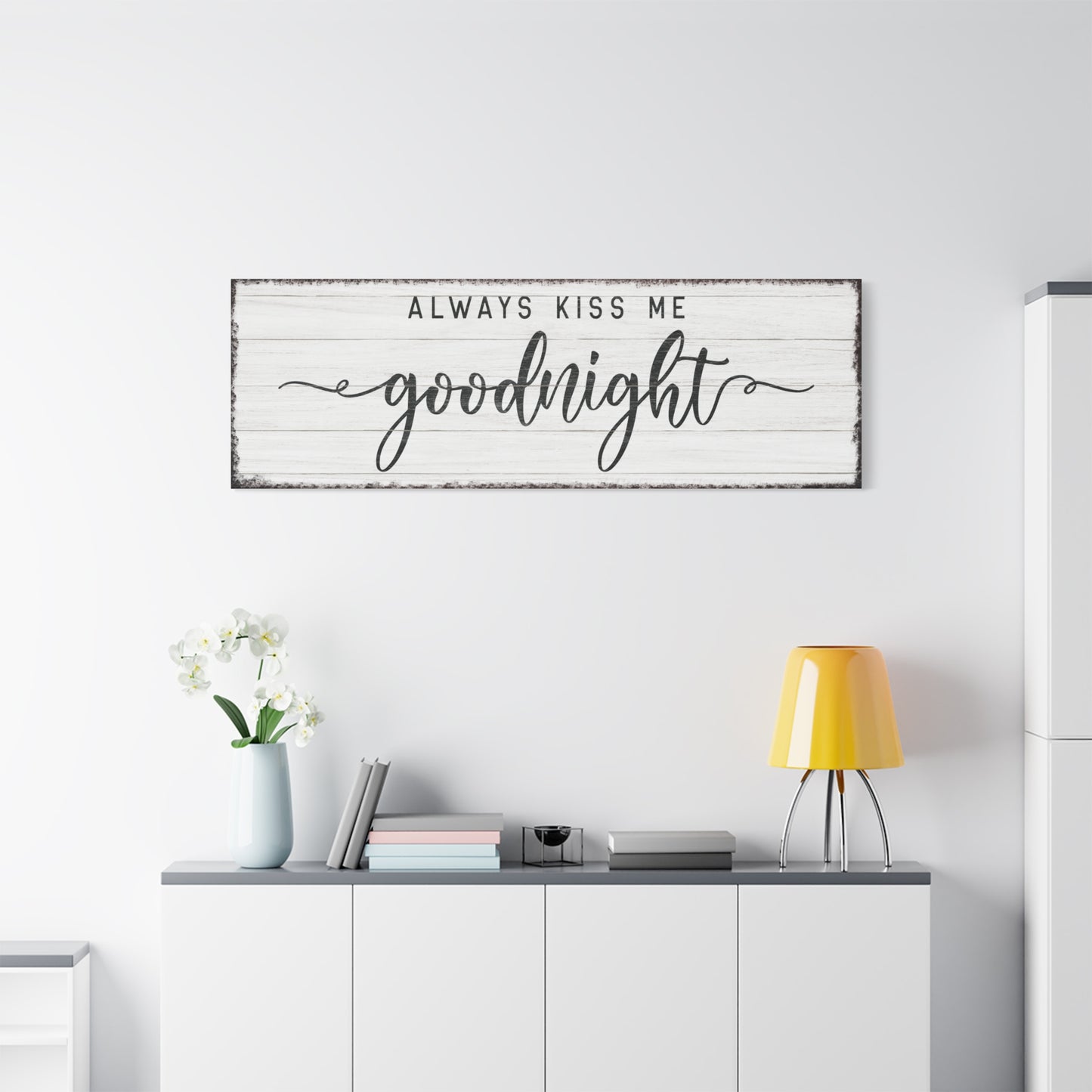 Personalized Goodnight Wall Sign – Rustic Wooden Sign, Vintage Style Home Décor for Couples, Motivational Bedroom Wall Art, Premium Quality Bedroom Decor, Custom Inspirational Bedroom Quote