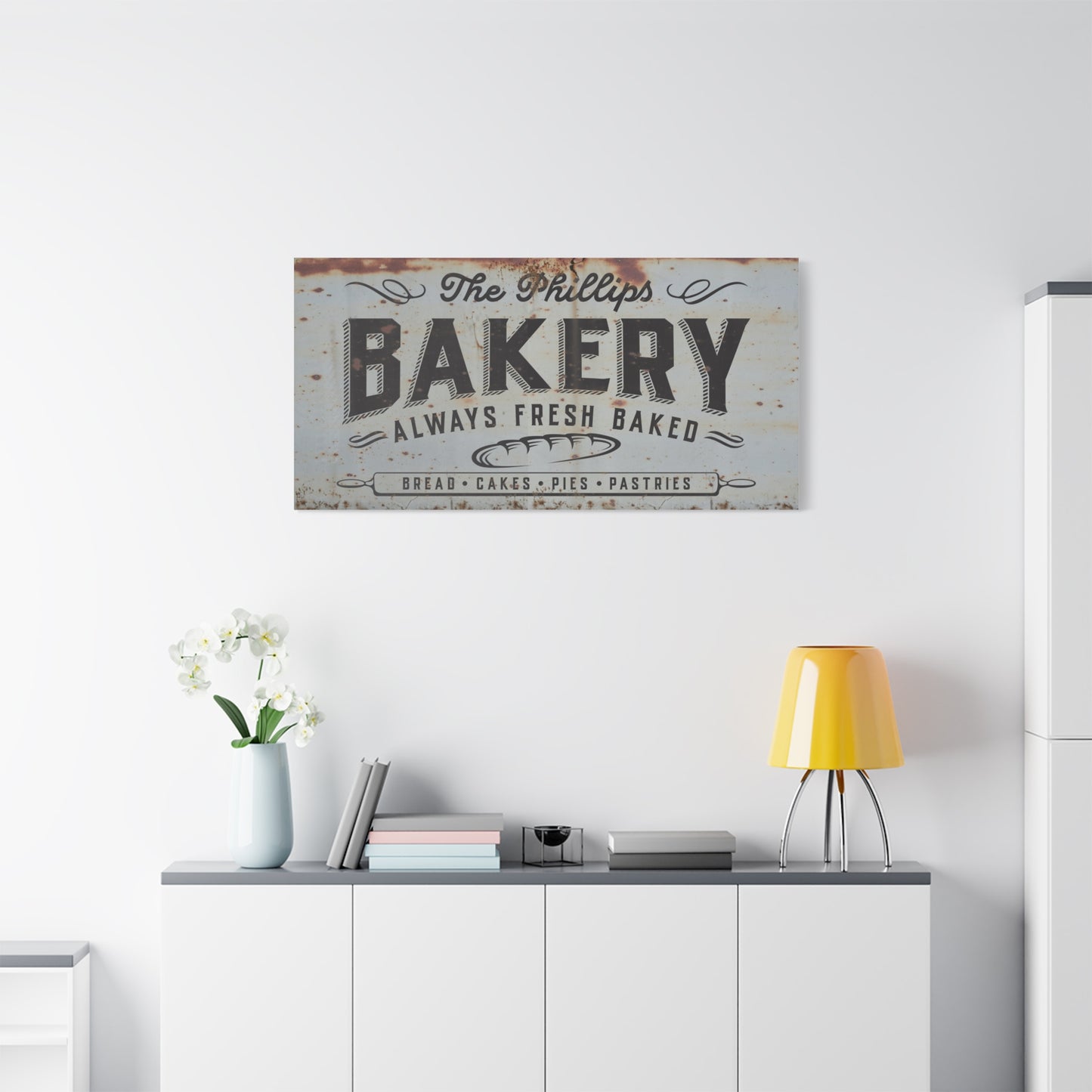 Pesonalized Rustic Farmhouse Bakery Sign - Custom Vintage Wooden Kitchen Decor - Fresh Bread, Pies & Cakes - Wall Art for Bakers, Farmers & Baking Lovers