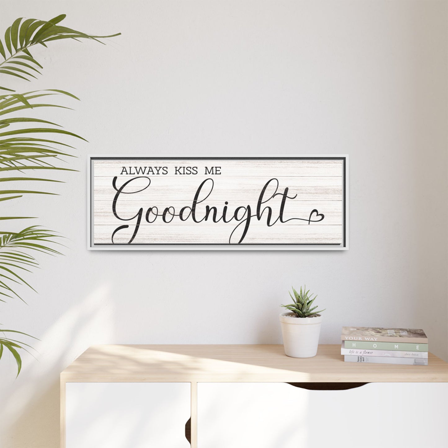Custom Goodnight Sign - Personalized Love Quote Wall Art for Bedroom - Farmhouse Decor - New Home Gift & Bedroom Wall Decor